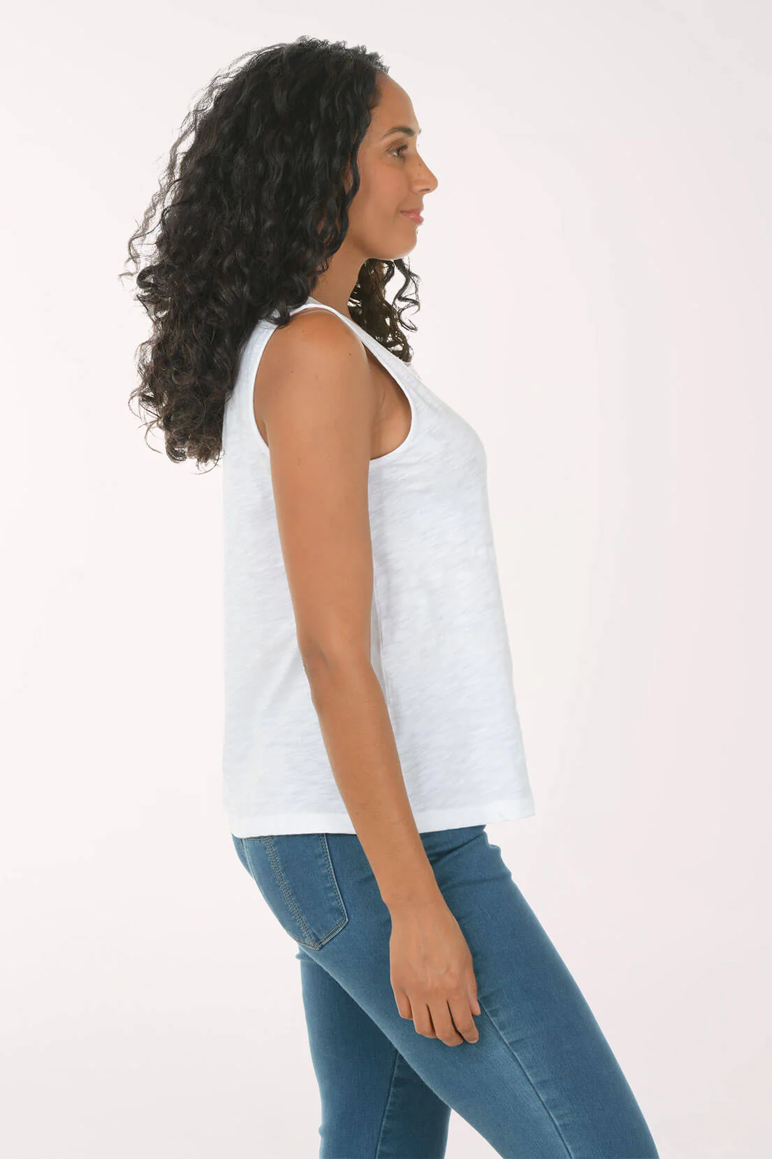 Solid 100% Cotton Crewneck Tank - Image 2