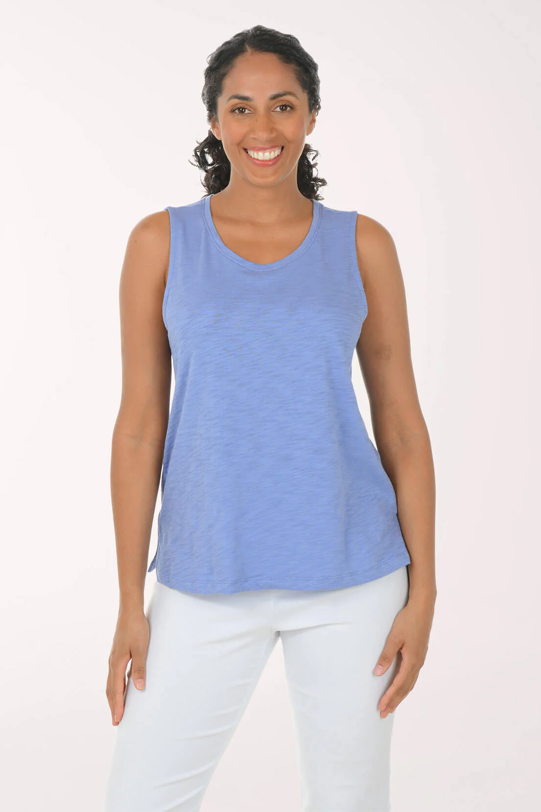 Solid 100% Cotton Crewneck Tank - Image 4