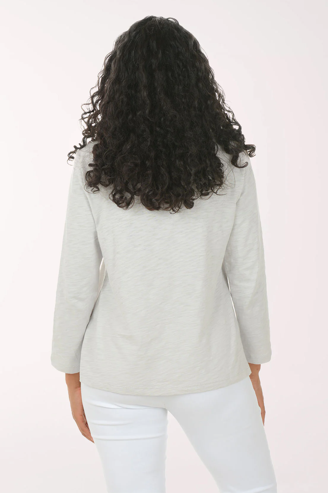 Solid 100% Cotton 3/4 Sleeve Top - Image 3