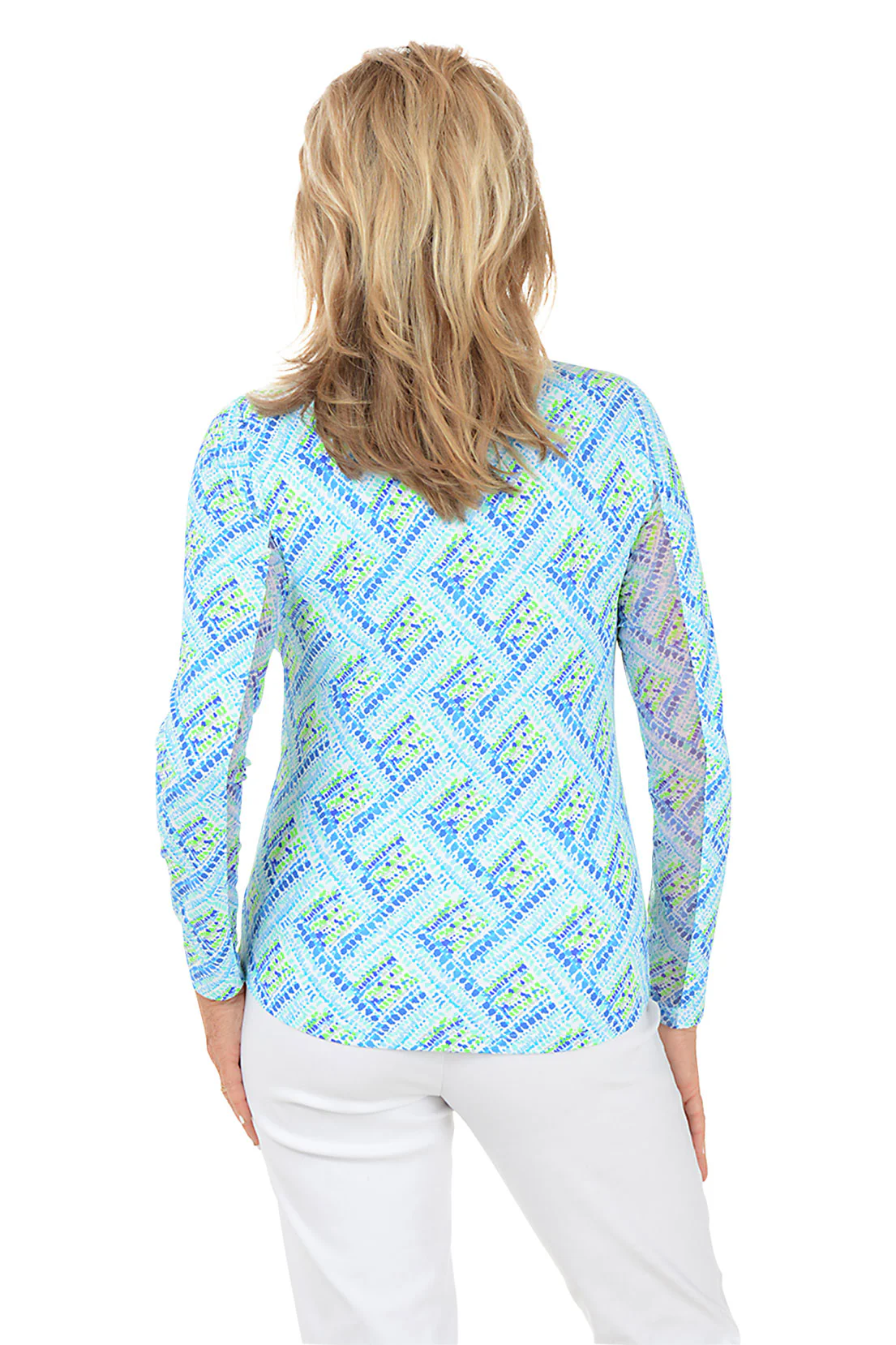 Blue Nina Diagonal Dots UPF50+ Sun Shirt - Image 4