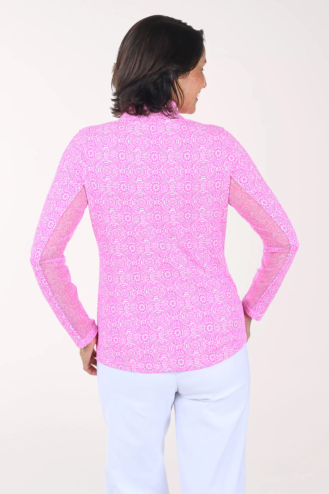 Pink Amani Medallion UPF50+ Sun Shirt - Image 5