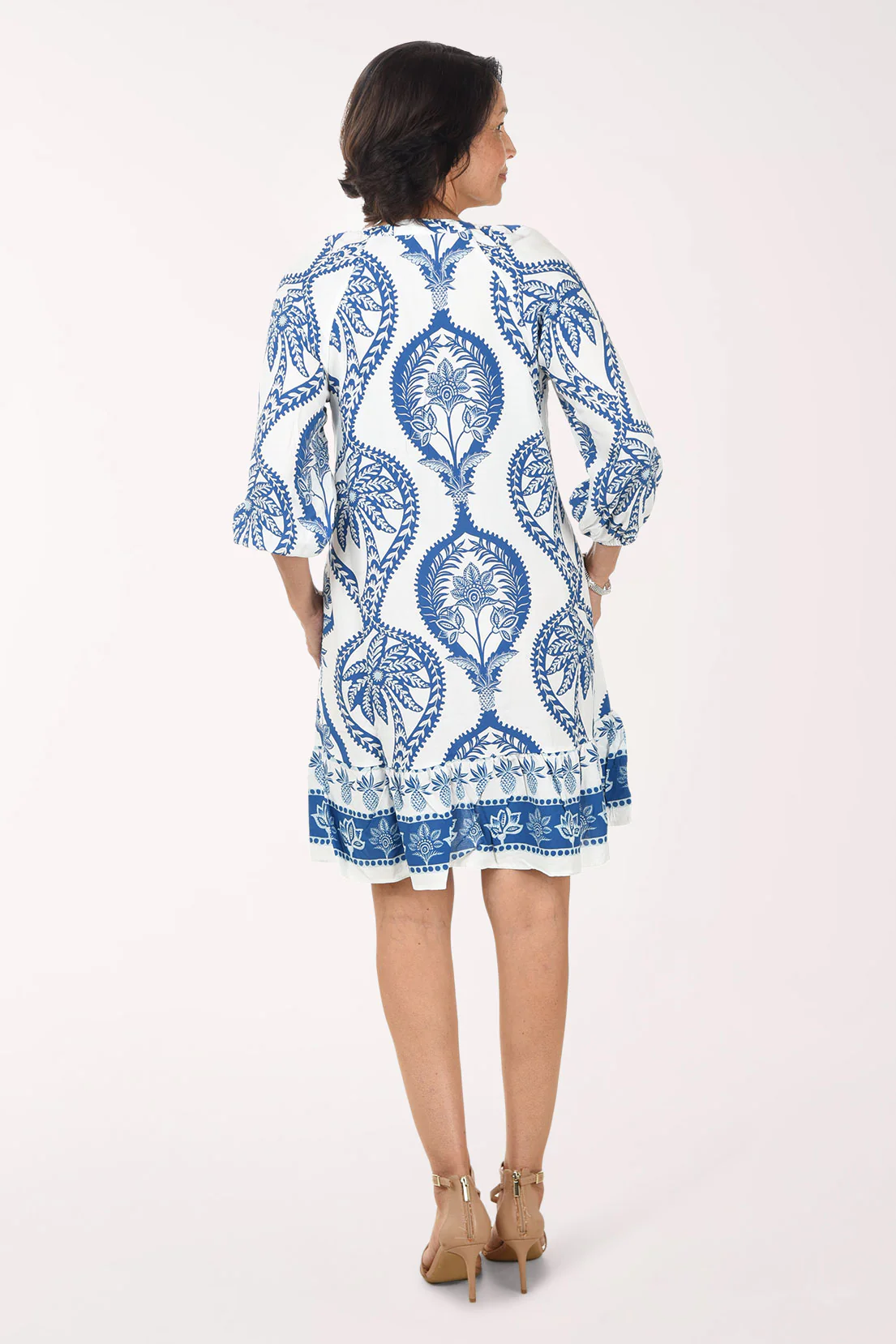 Pineapple Border Ruffled Hem Dress - Image 3