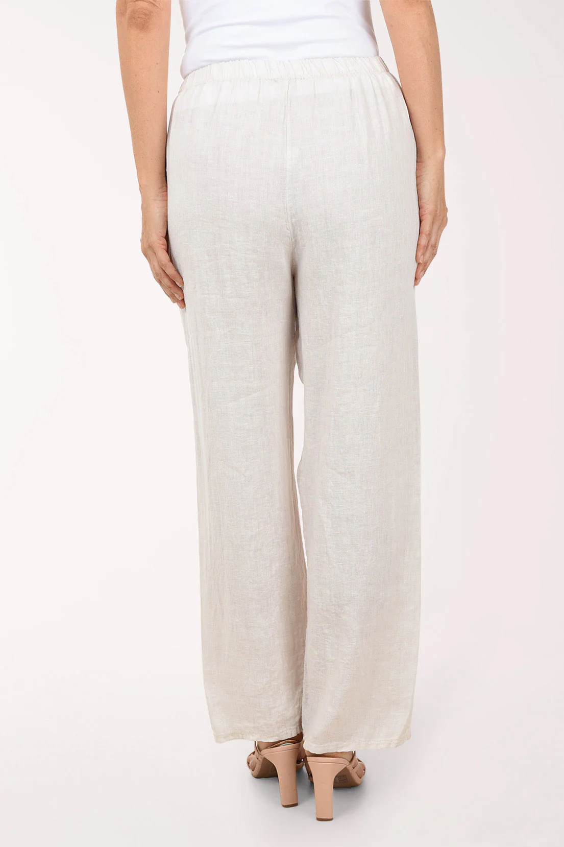 Mesh Accented Linen-Blend Gauze Pant - Image 4