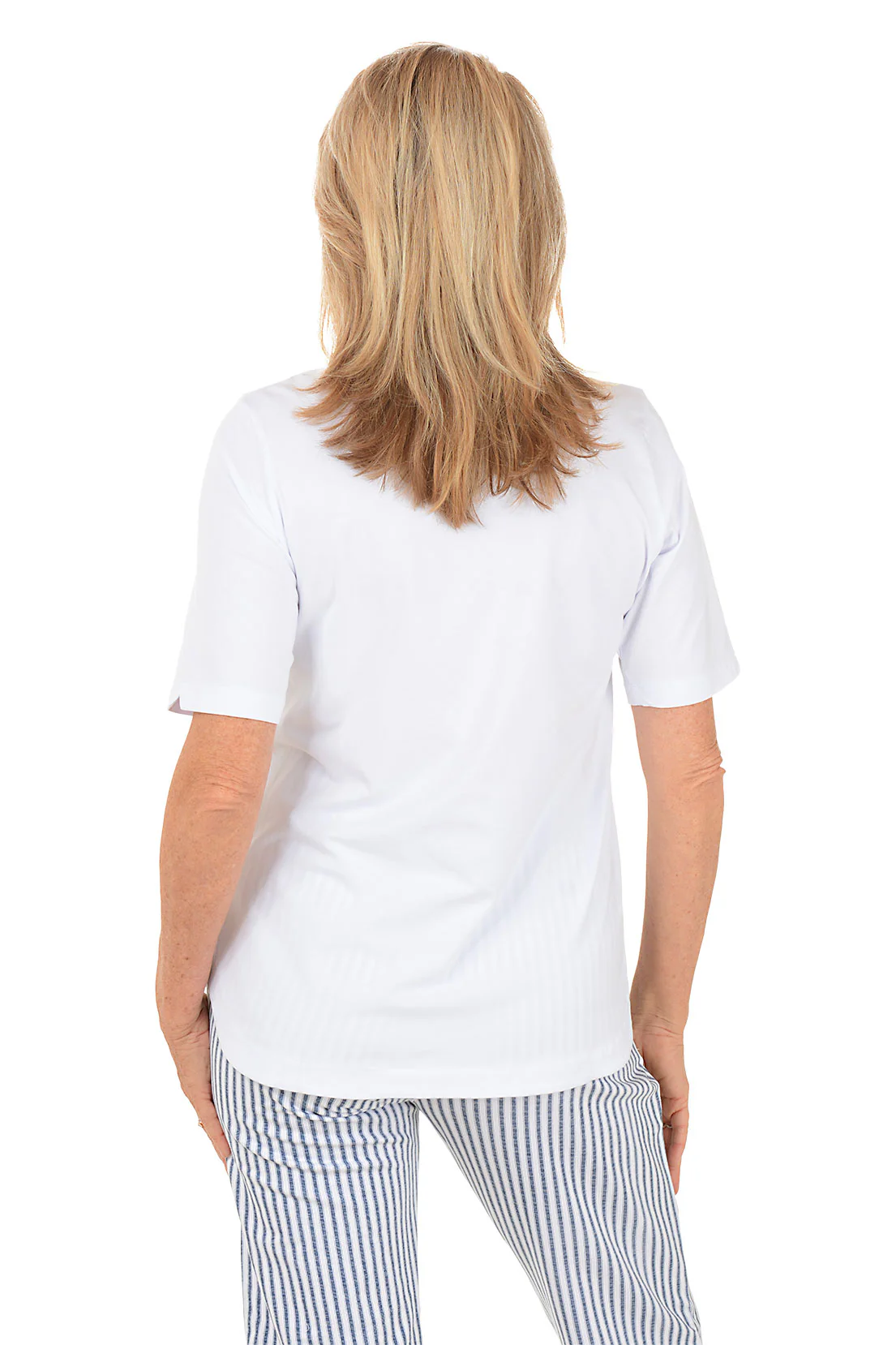 Elbow Sleeve Curved Hem Tee - Image 3