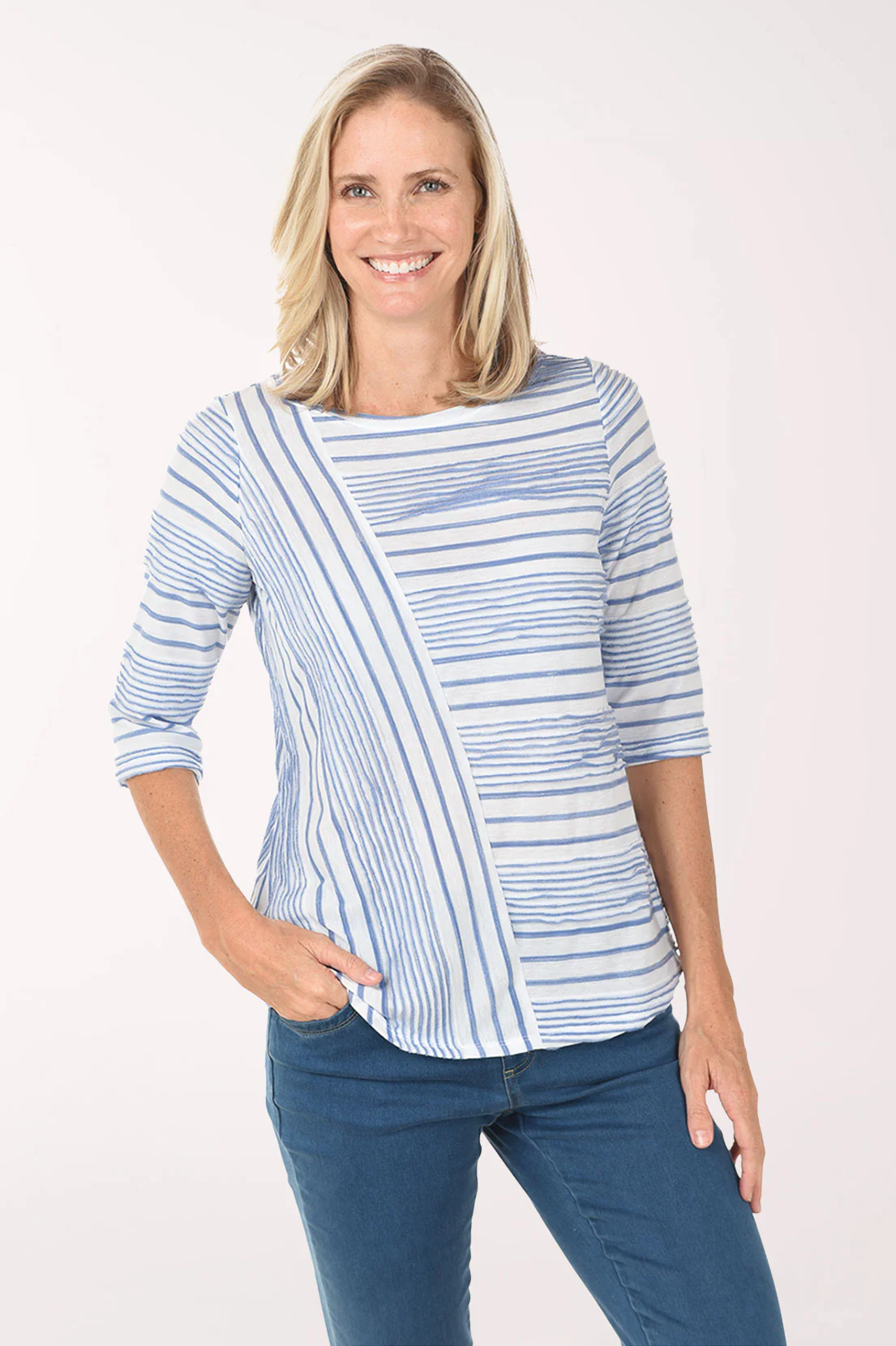 Scattered Stripe 3/4 Sleeve Top - Image 4