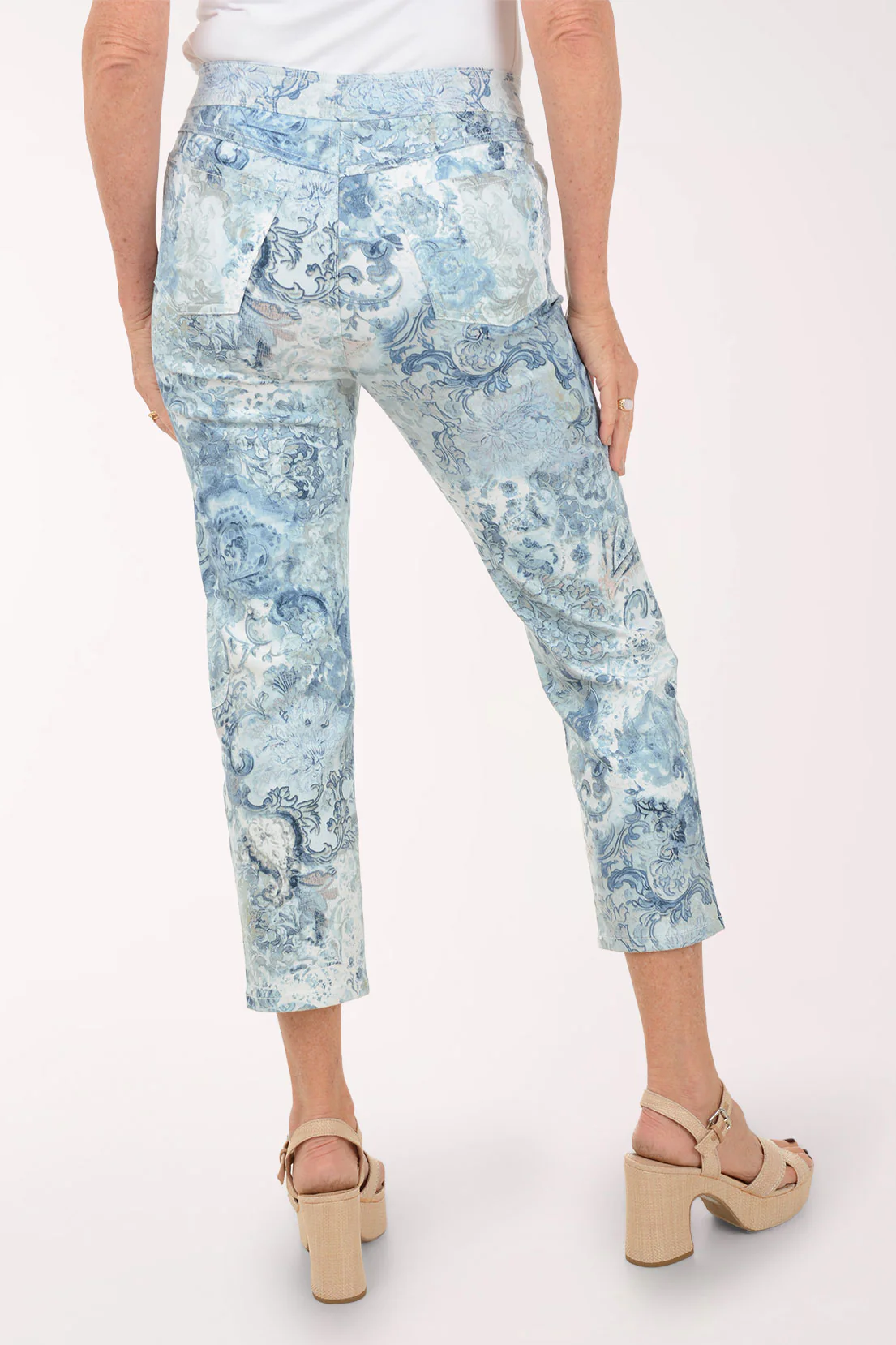 Floral Paisley Denim Crop Pant - Image 3