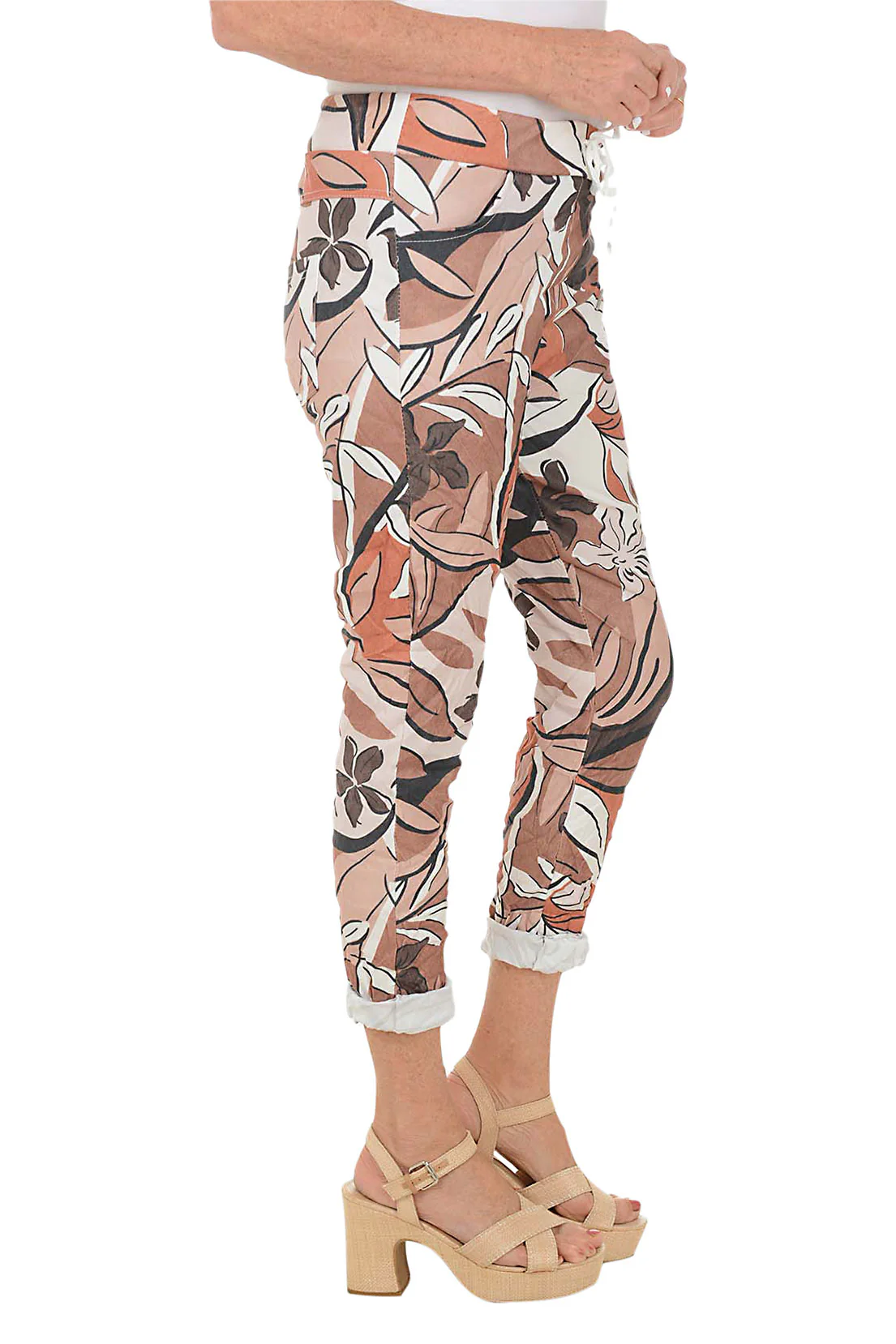 Tan Jungle Floral Jogger Pant - Image 3