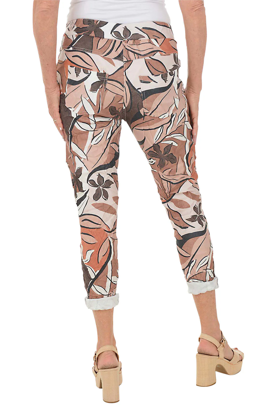 Tan Jungle Floral Jogger Pant - Image 4