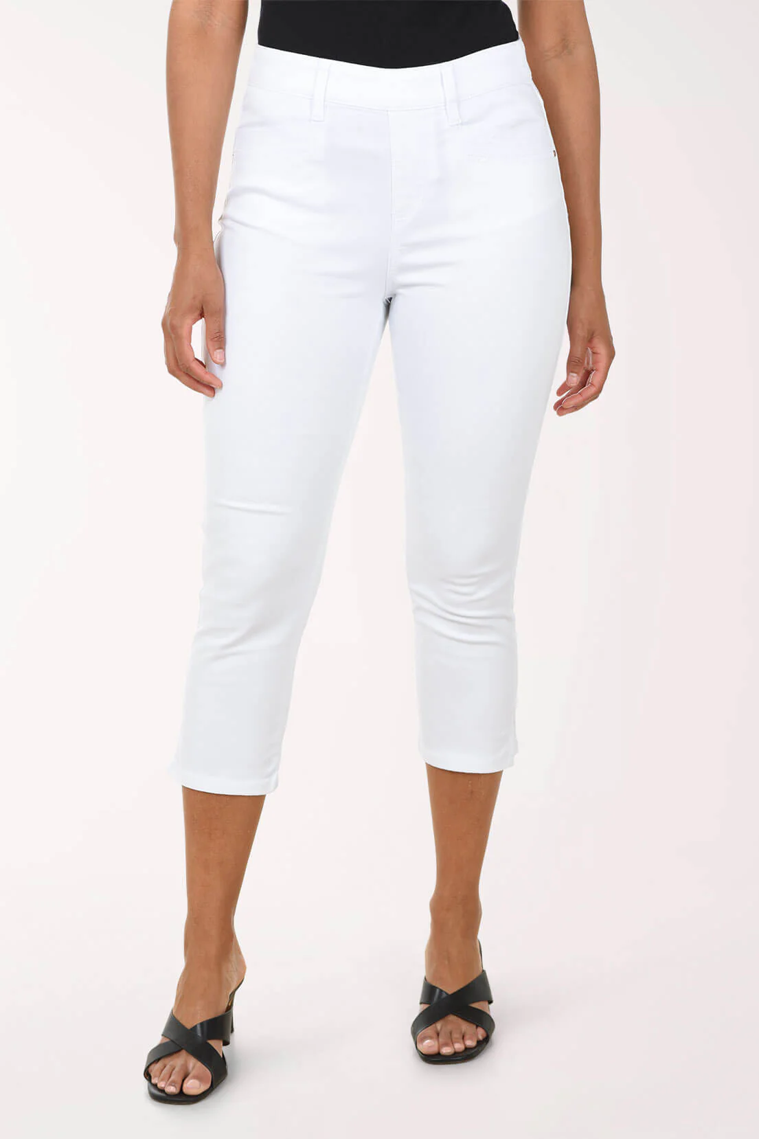 Topstitch Pockets Denim Capri Pant - Image 2