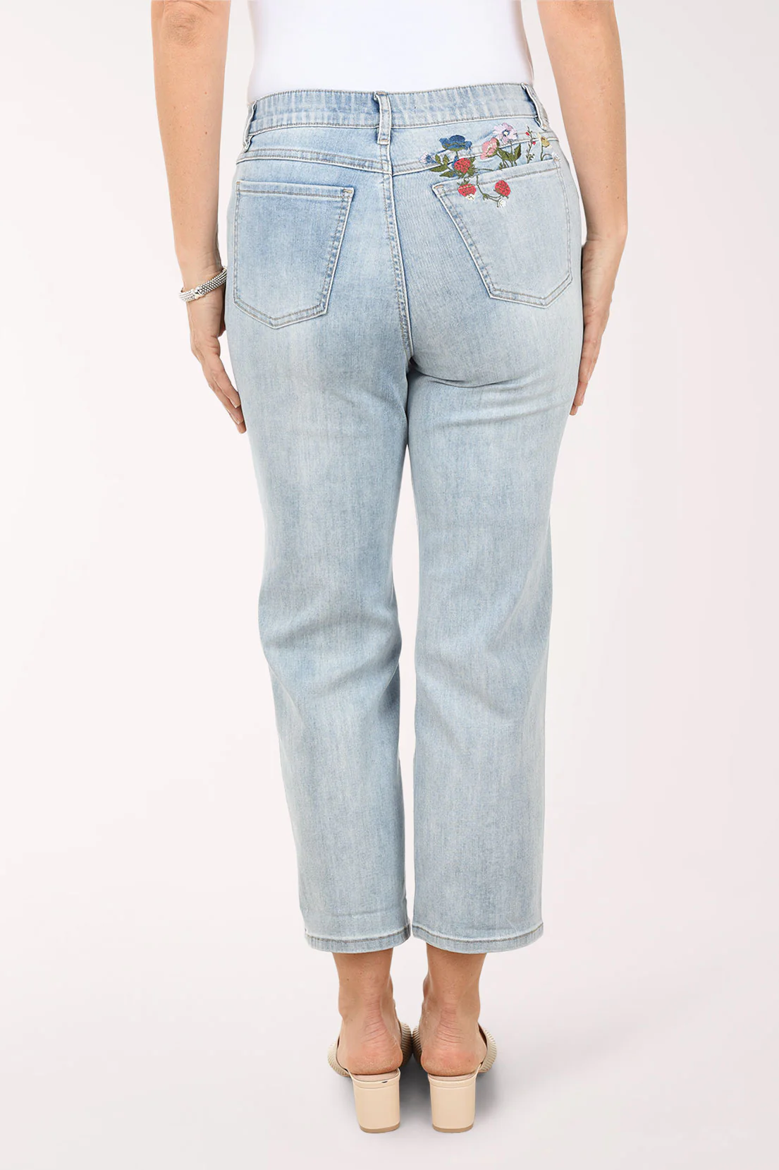 Strawberry Floral Pull-On Denim Pant - Image 3