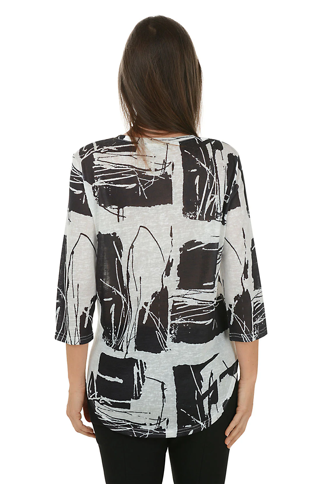 Sketched Shadows Slub Knit V-Neck Top - Image 3