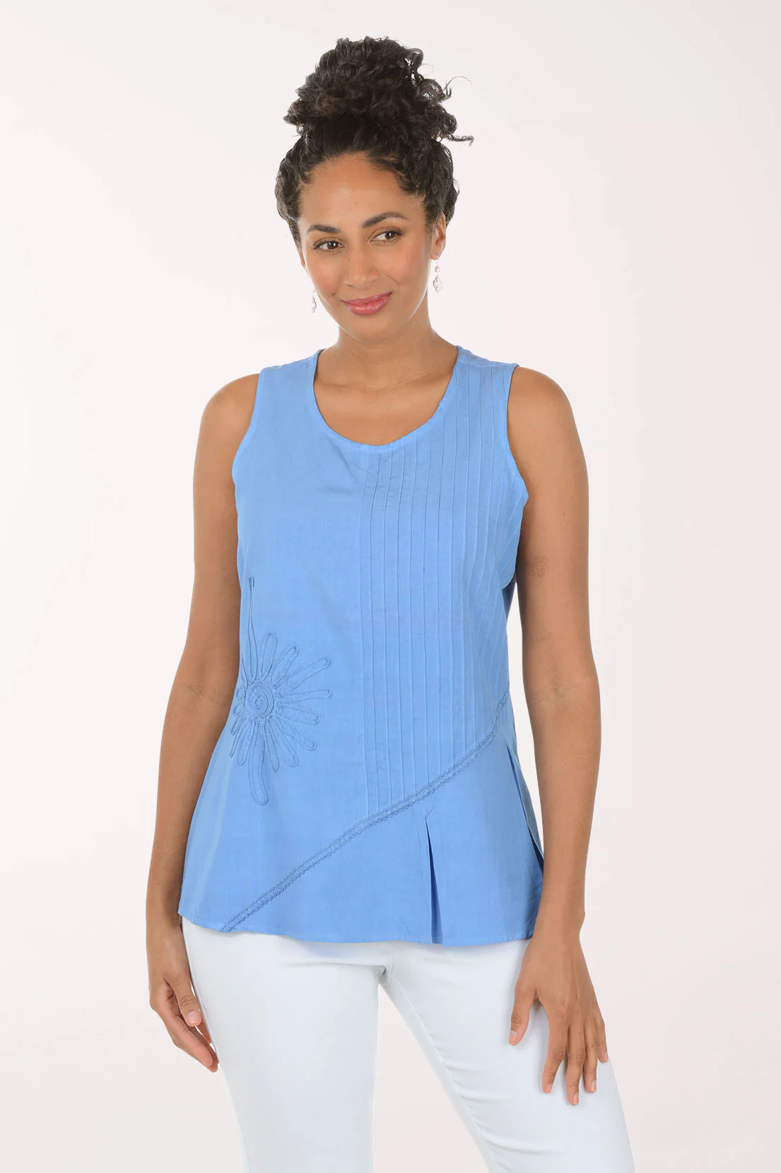 Birdie Pleated Sleeveless Tunic