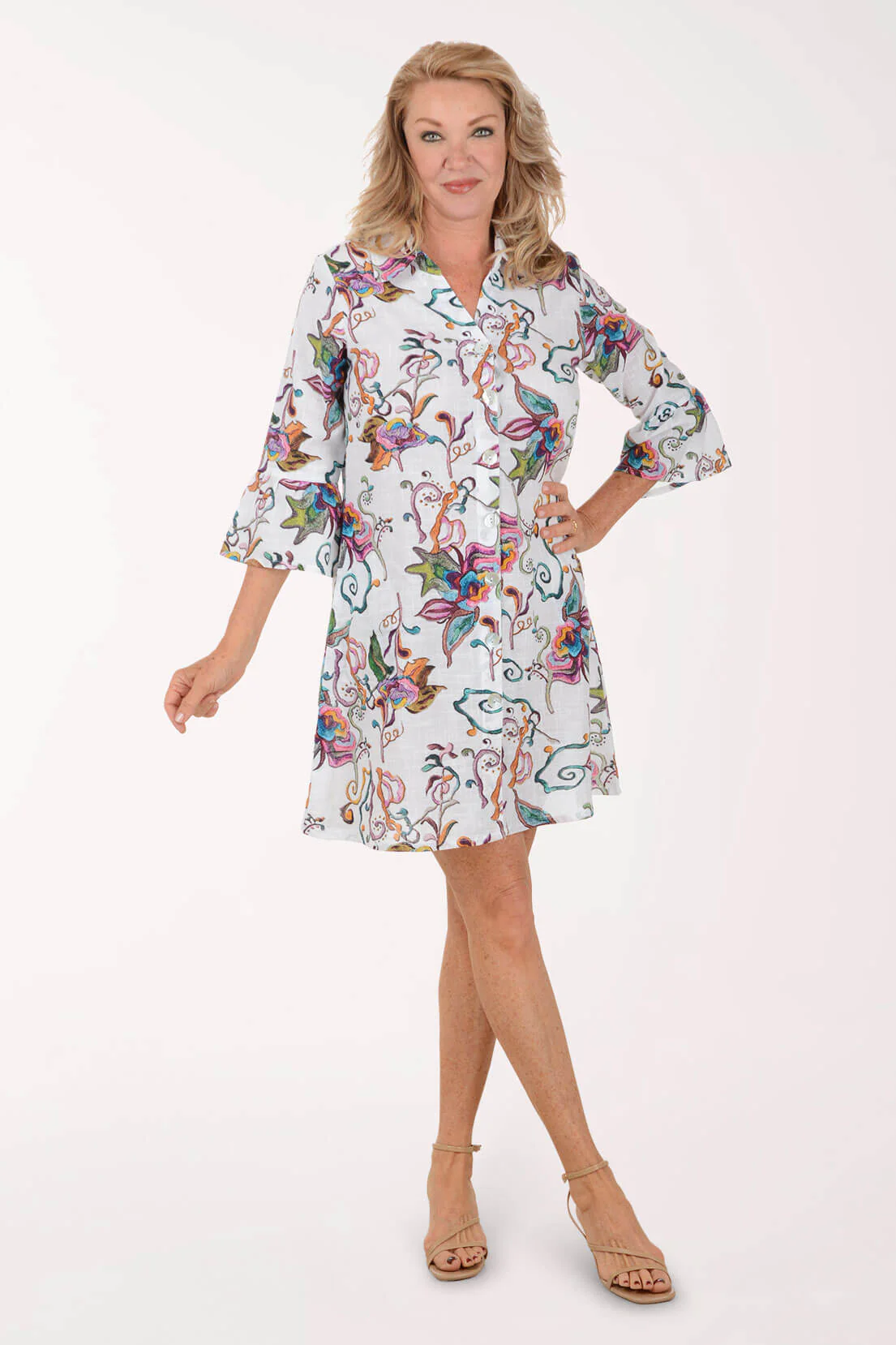 Orla Cotton Button-Front Dress - Image 2