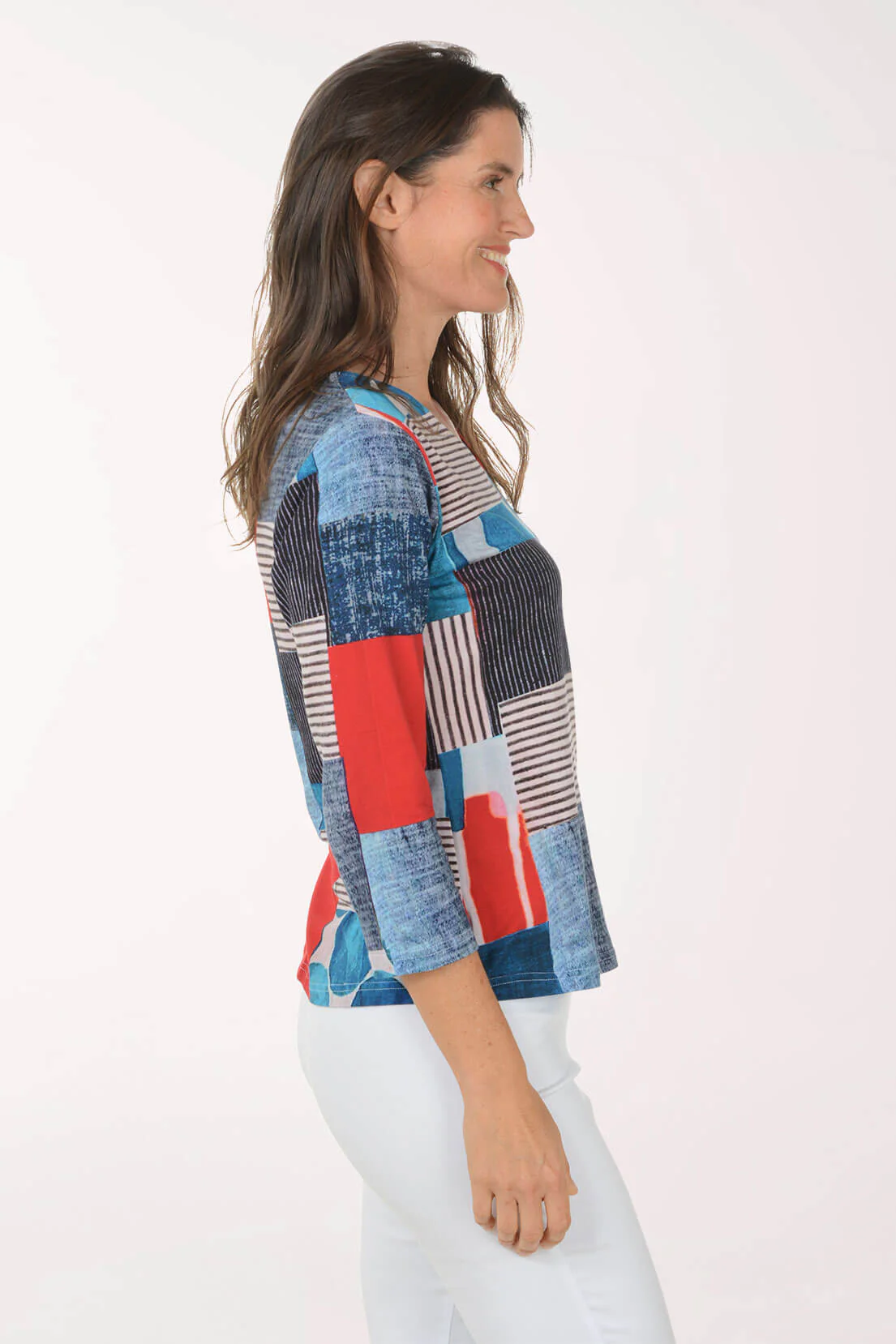 Monica 3/4 Sleeve V-Neck Top - Image 2