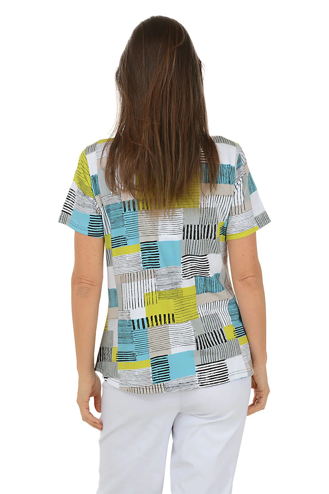 Petite Anka Single Button V-Neck Tee - Image 3