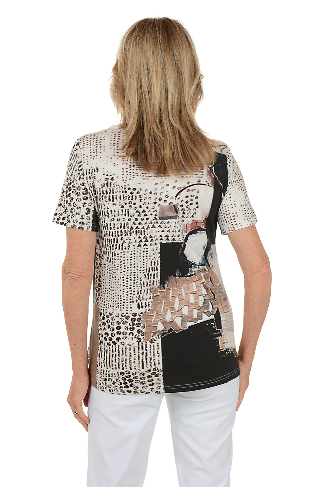 Petite Petra Single Button V-Neck Tee - Image 3