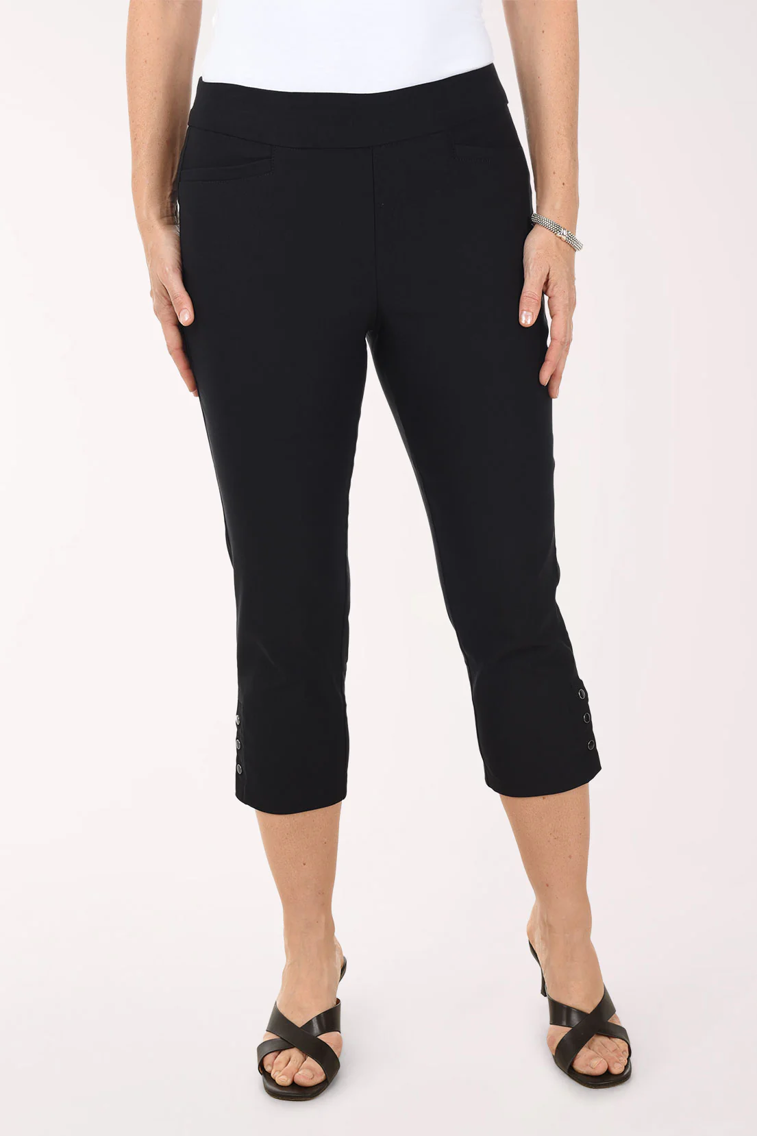Flatten It Snap Button Hem Capri Pant