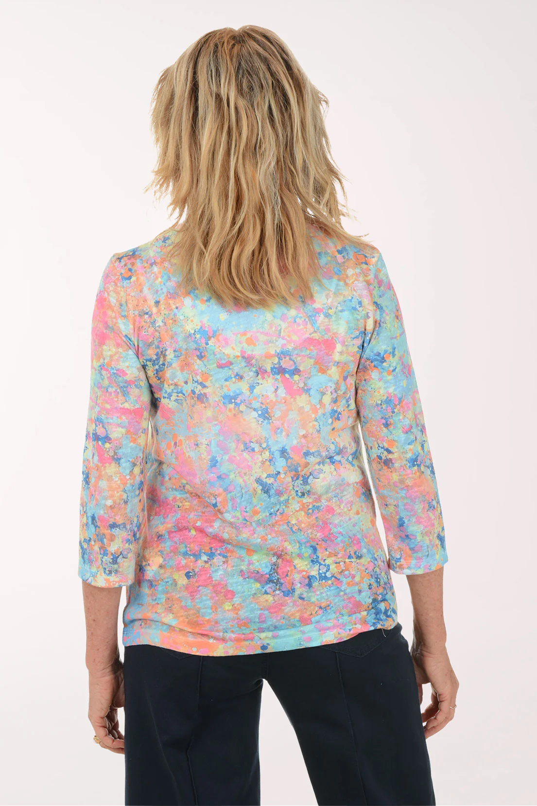 Sparkle Splatter V-Neck Knit Top - Image 3