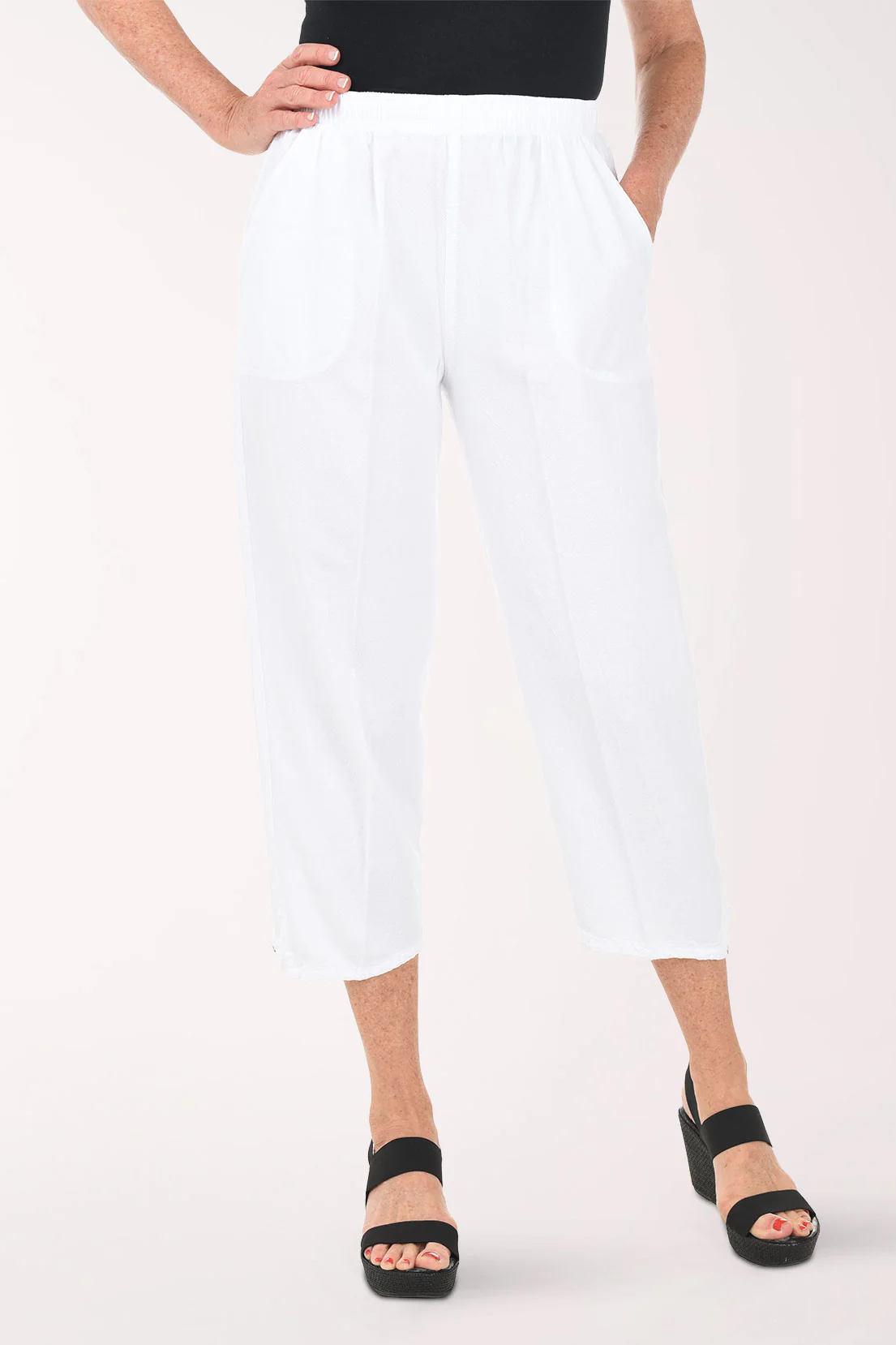 Crinkle Button Tab Crop Pant - Image 6