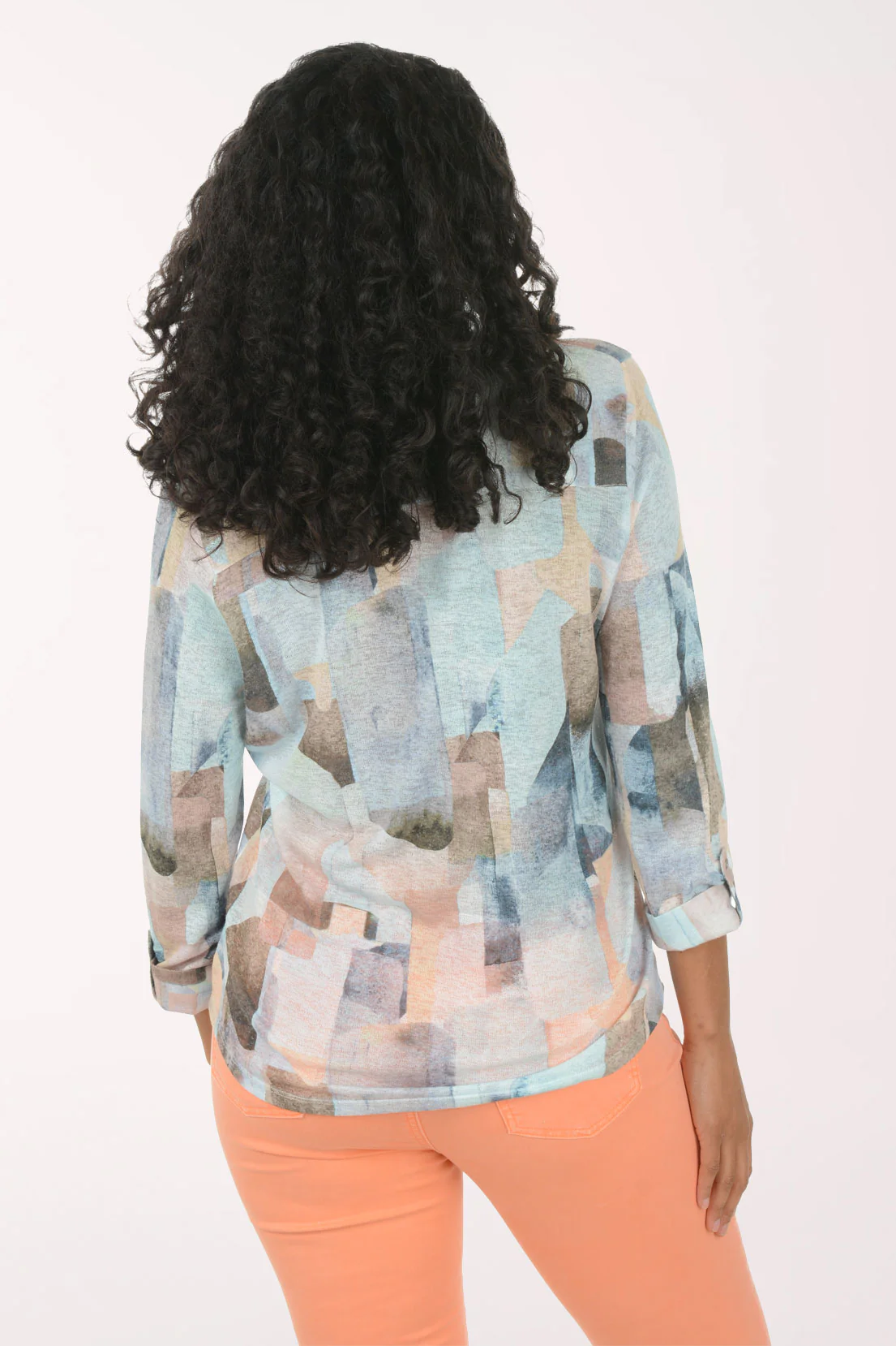 Coppertone Roll Sleeve Henley Top - Image 3