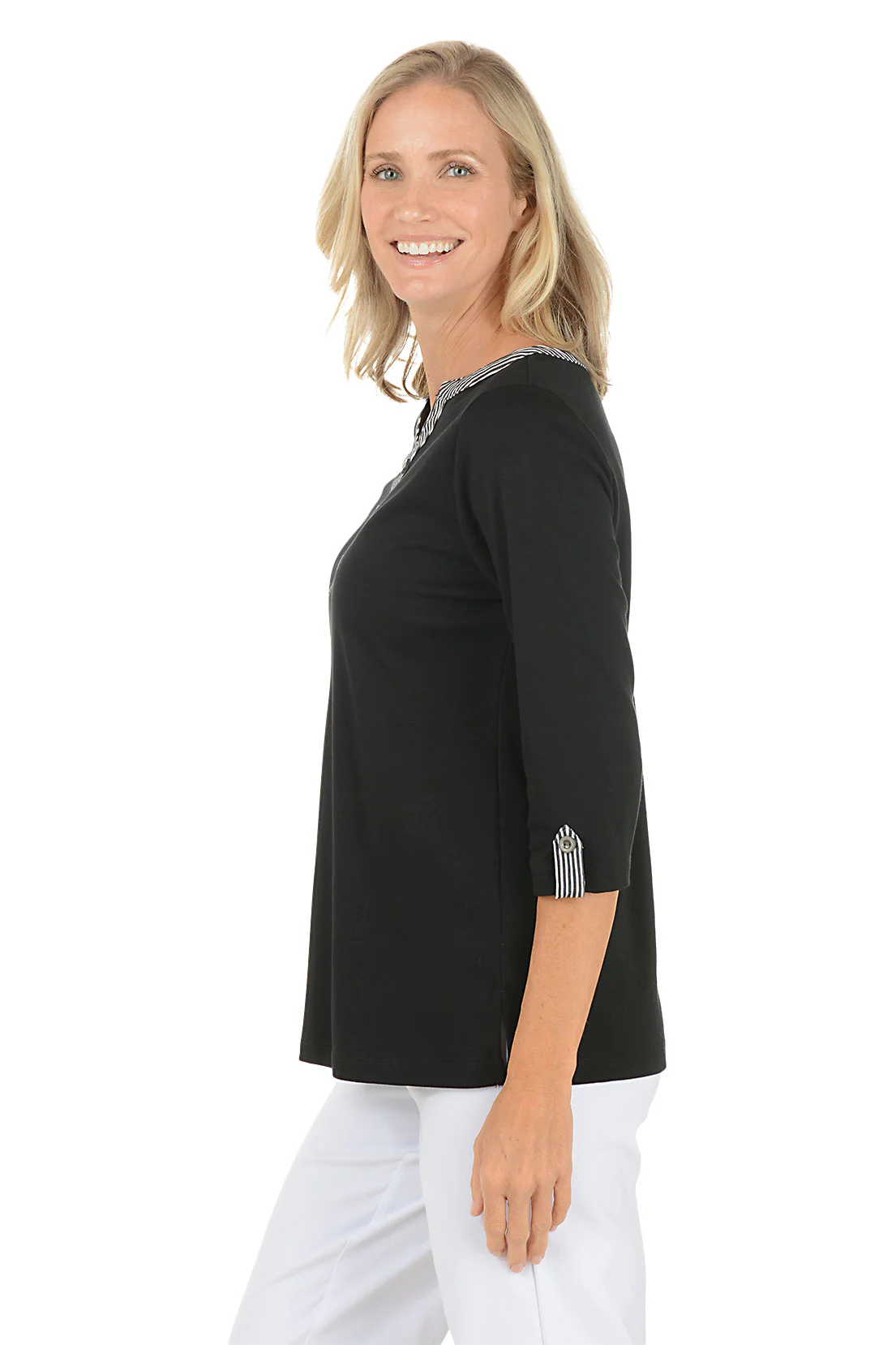 Striped Trim Knit Top - Image 3