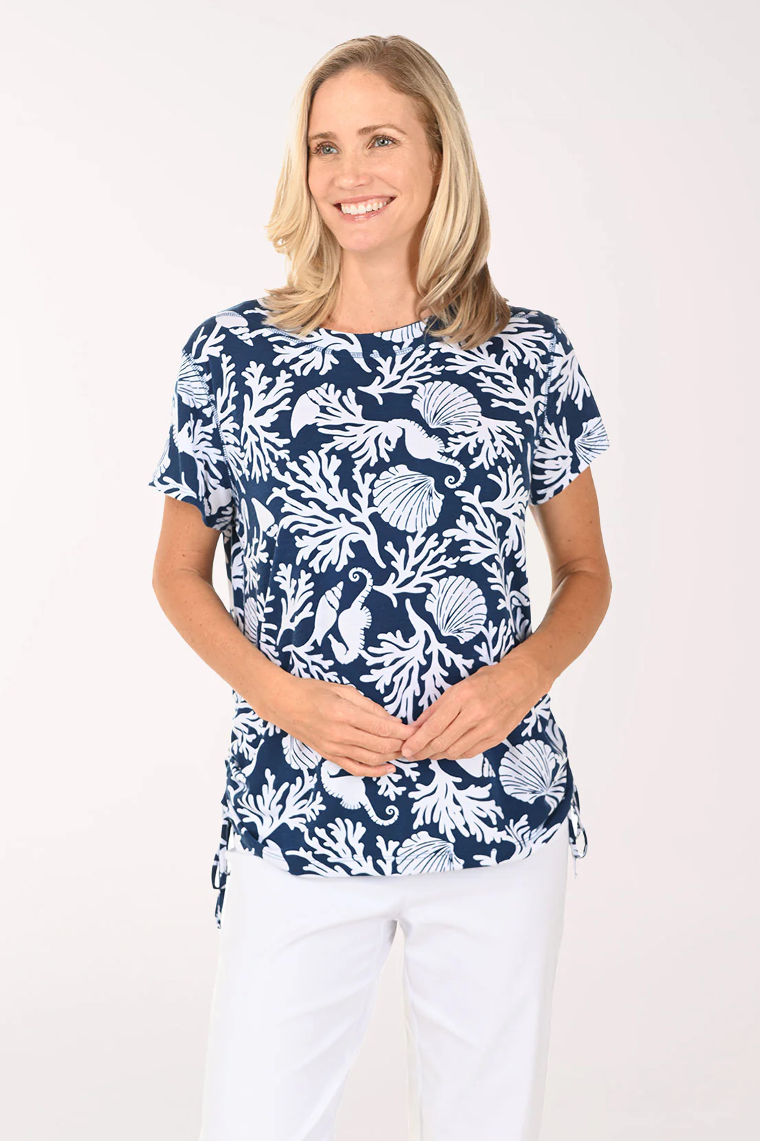 Seahorses Side Shirred Tee