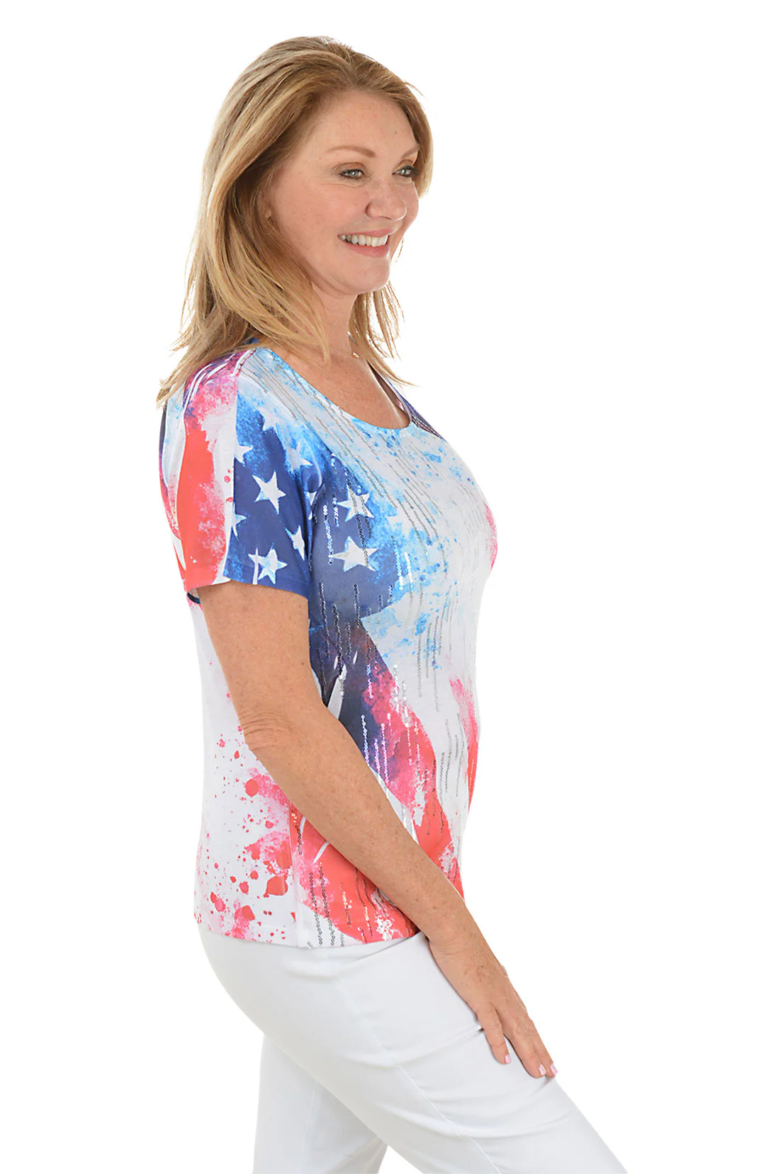 Stars and Stripes Sequined Tee - Image 2