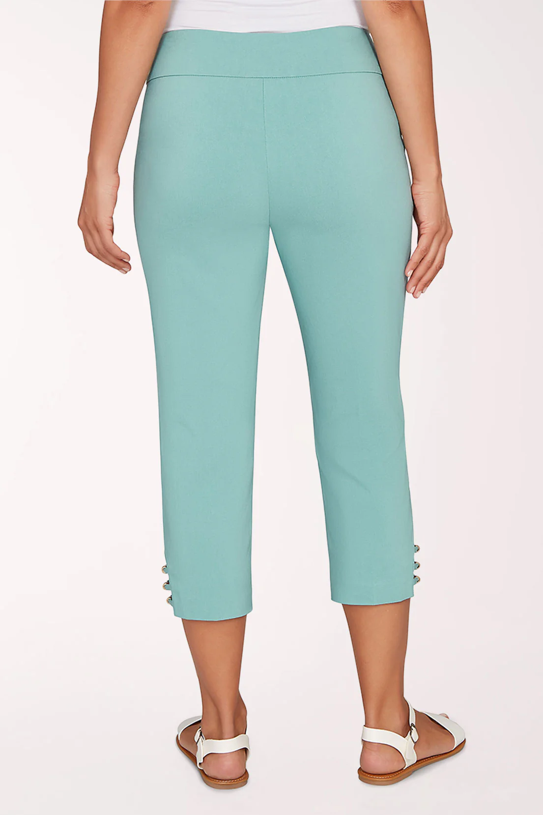 Fresh Start Beaded Lattice Hem Capri Pant - Image 3