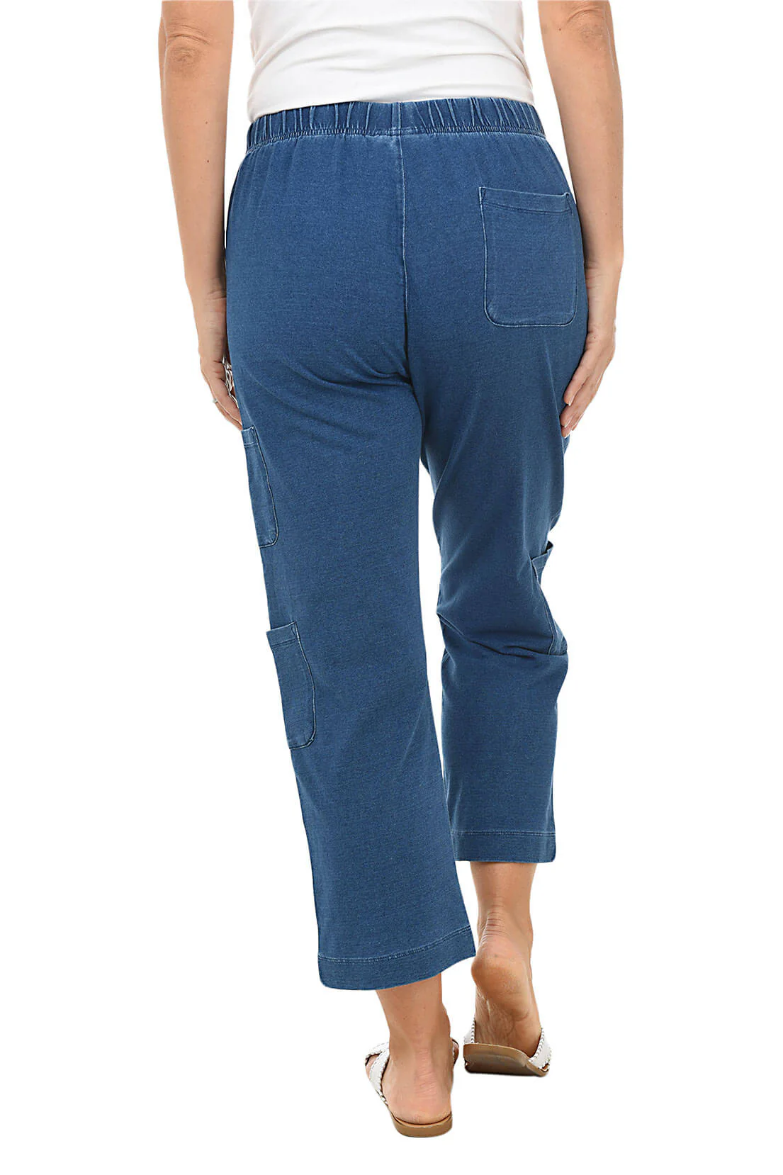 Denim Pull-On Cargo Crop Pant - Image 3