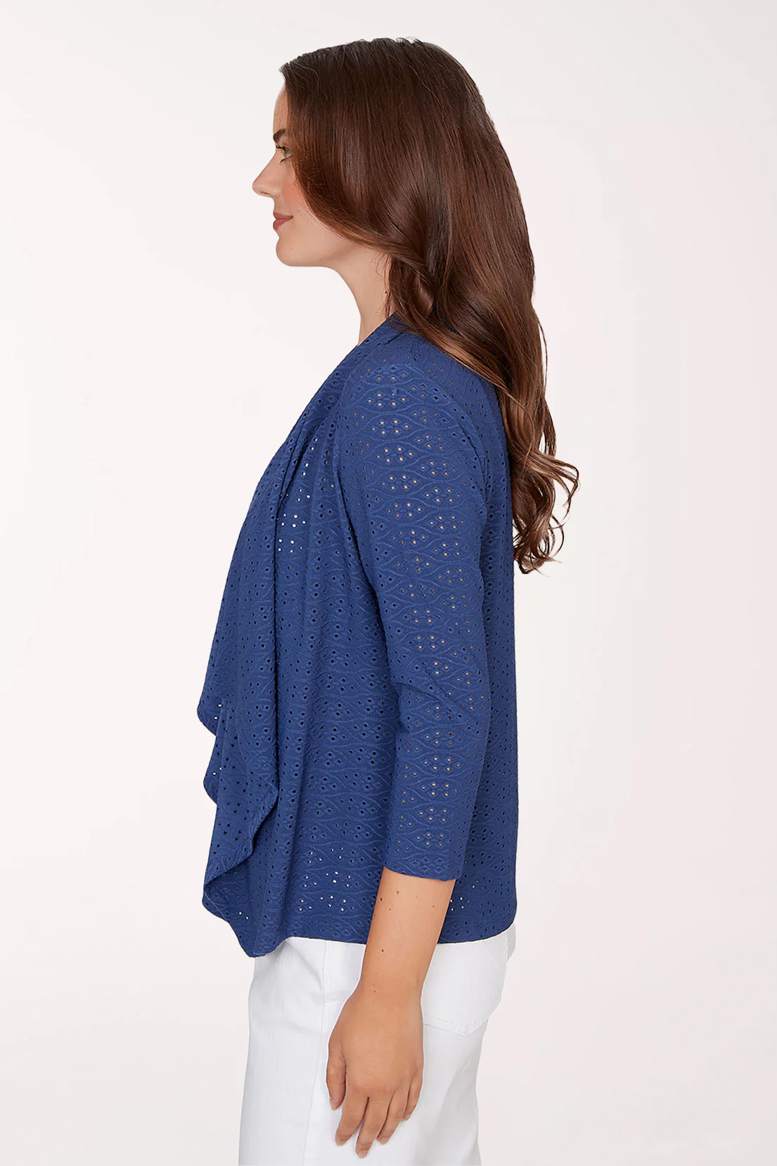 Smooth Sailing Eyelet Cascading Cardigan - Image 2