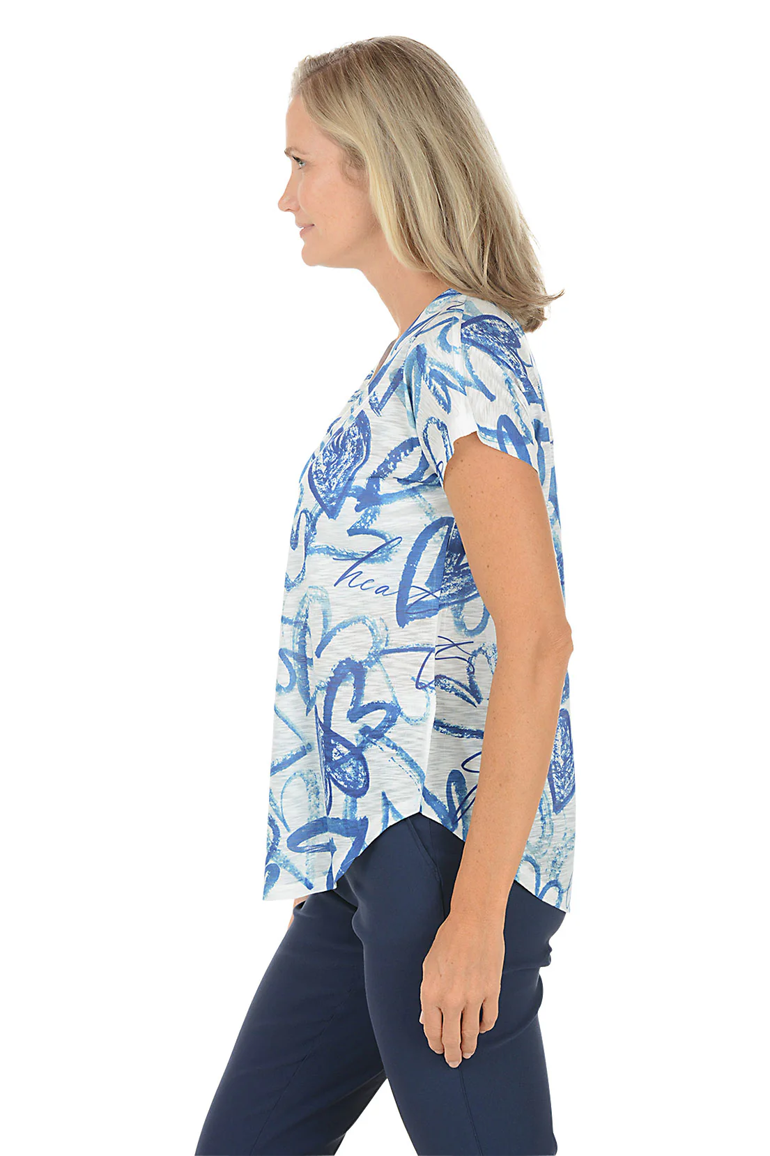Sweetheart Slub Knit Short Sleeve Top - Image 2