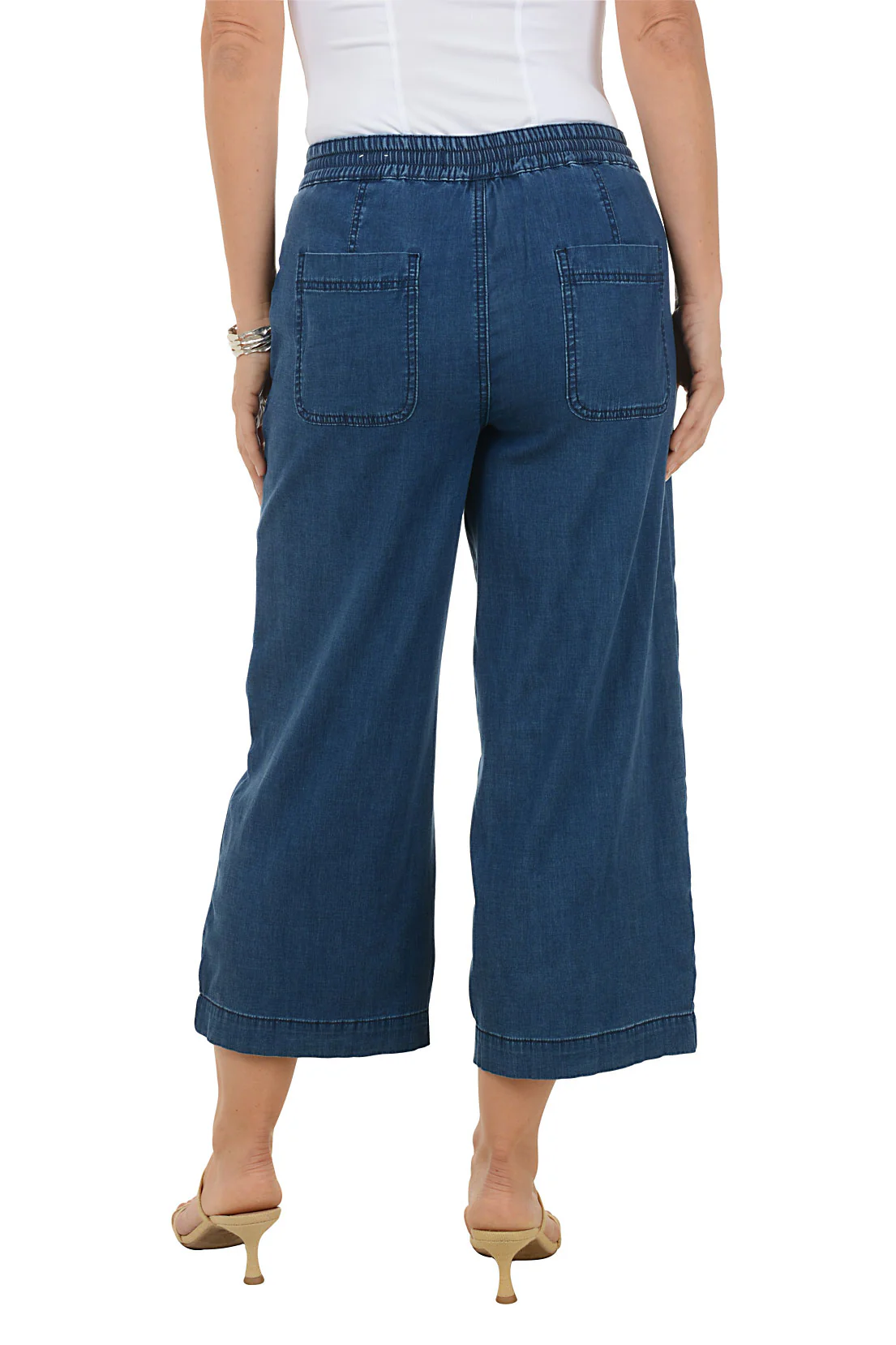Denim Drawstring Wide Leg Pant - Image 5