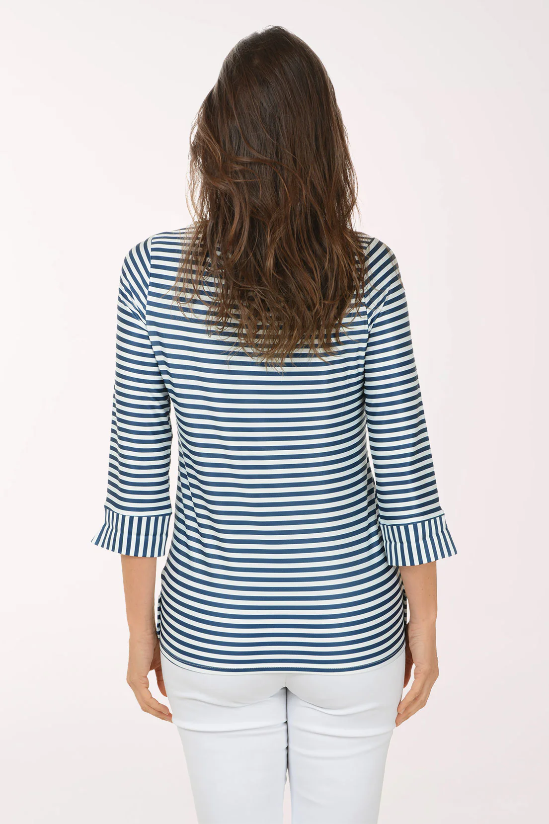 Striped UPF50 Button Hem Top - Image 3