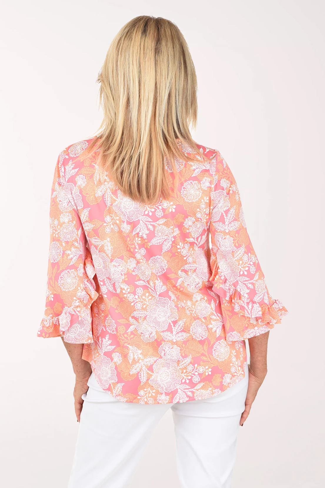 Petite Renaissance Romance Lacy Puff Print Top - Image 3