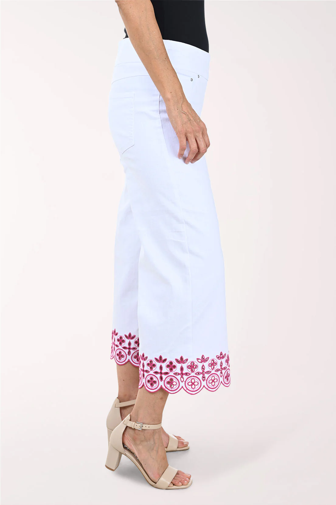 Hothouse Floral Embroidered Denim Crop Pant - Image 4