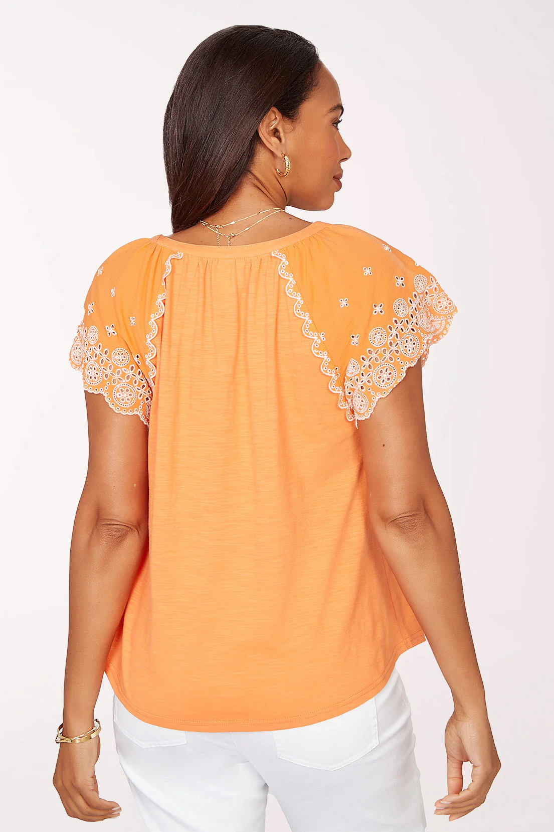 Hothouse Florals Mandarin Embroidered Eyelet Top - Image 2