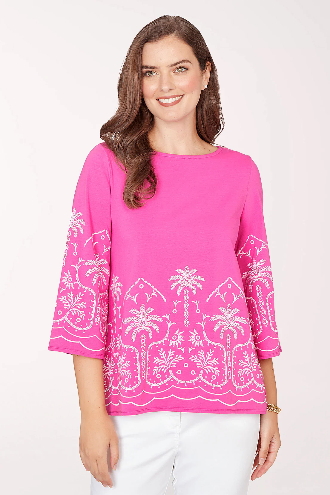 Hothouse Florals Palm Tree Bell Sleeve Top - Image 3