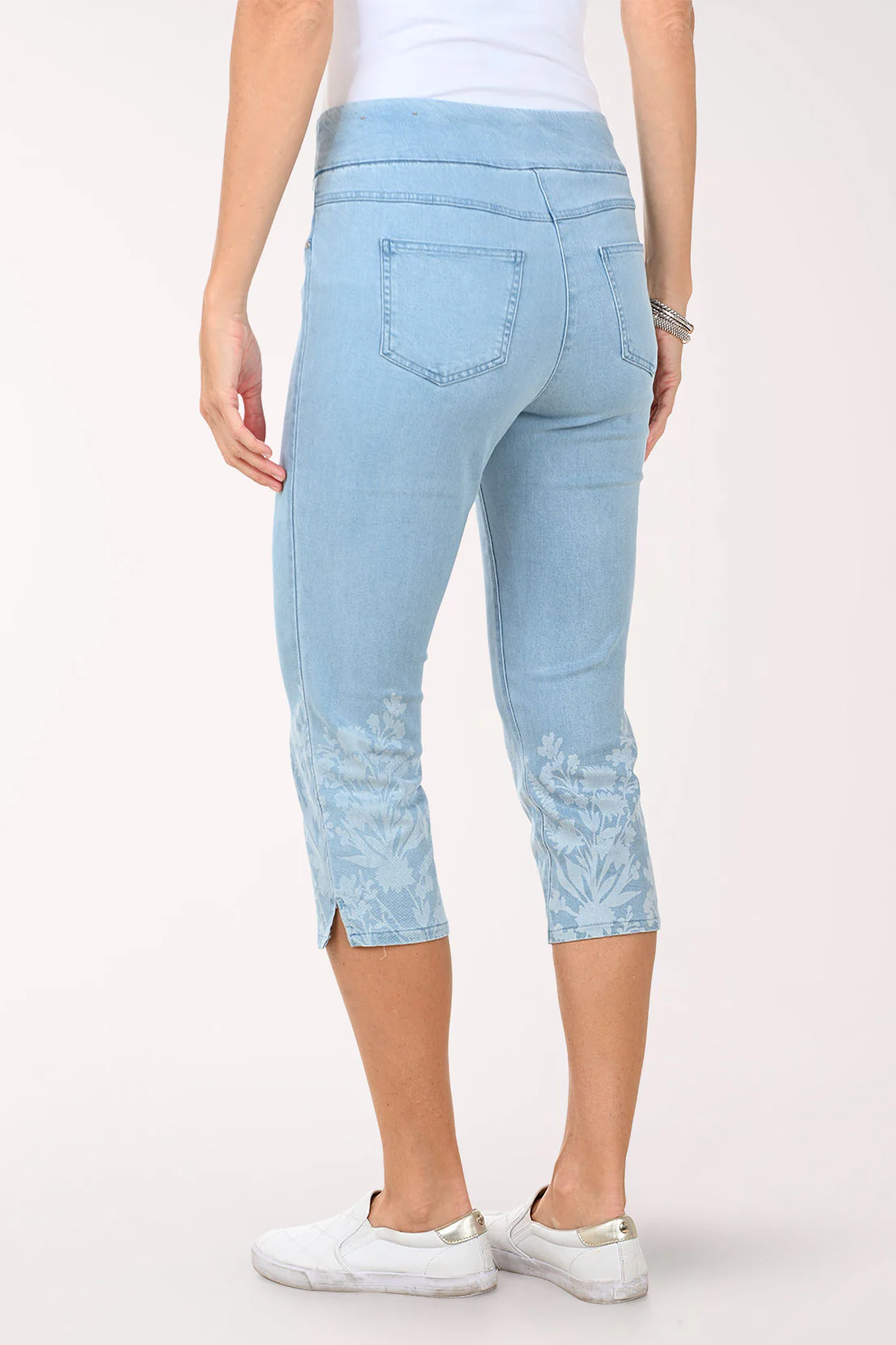 French Riviera Floral Denim Capri Pant - Image 4