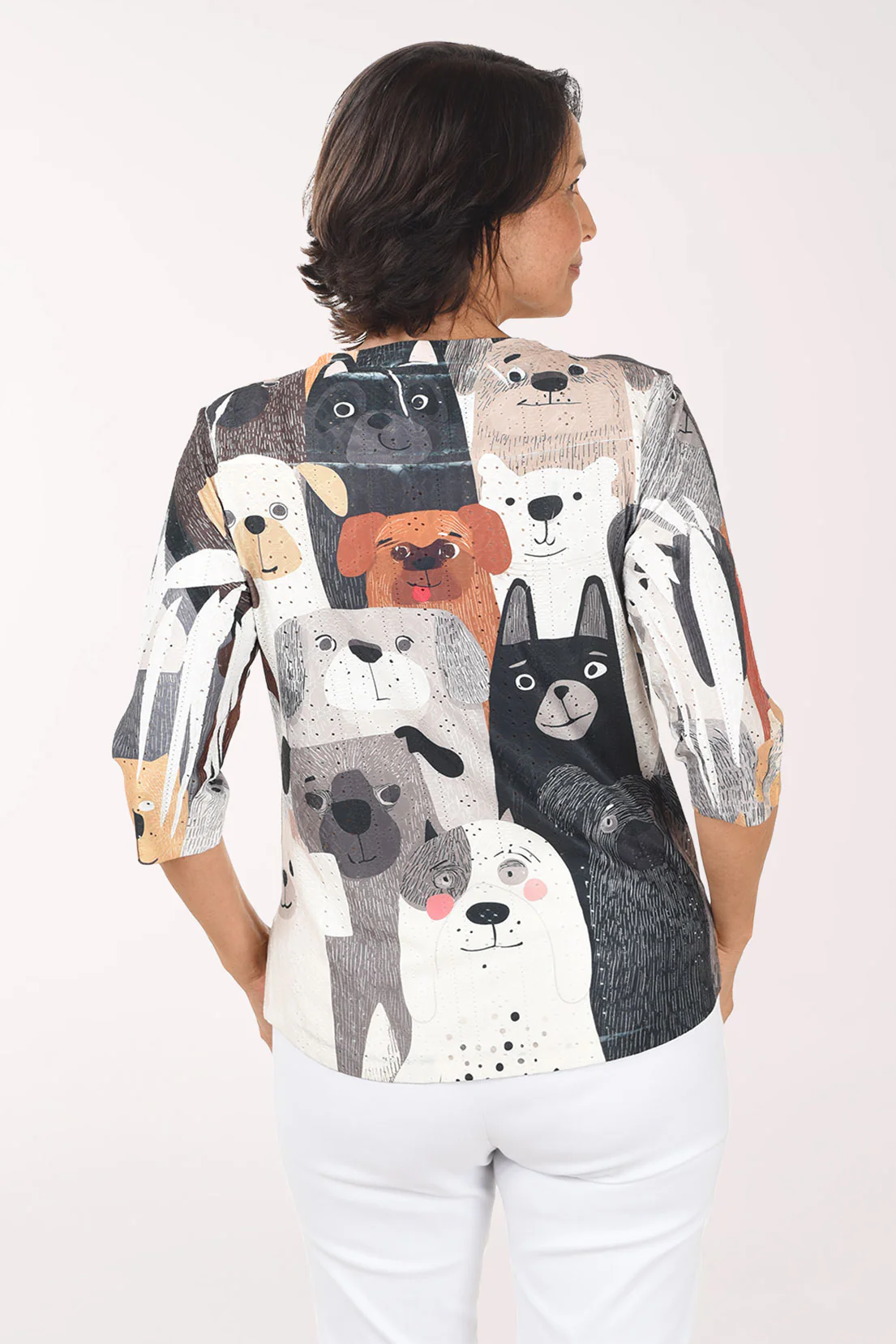 Happy Puppies High-Low Eyelet Top - Image 3