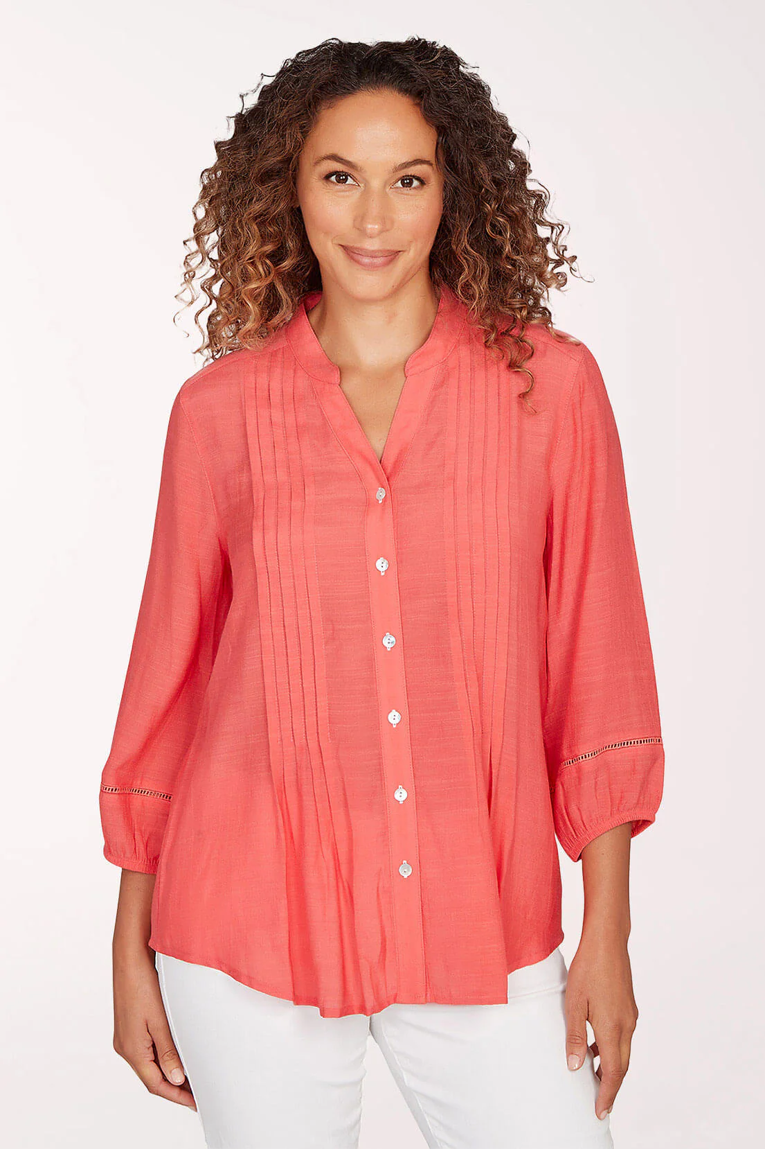 Puffed Sleeve Pleated Shirt - Image 6