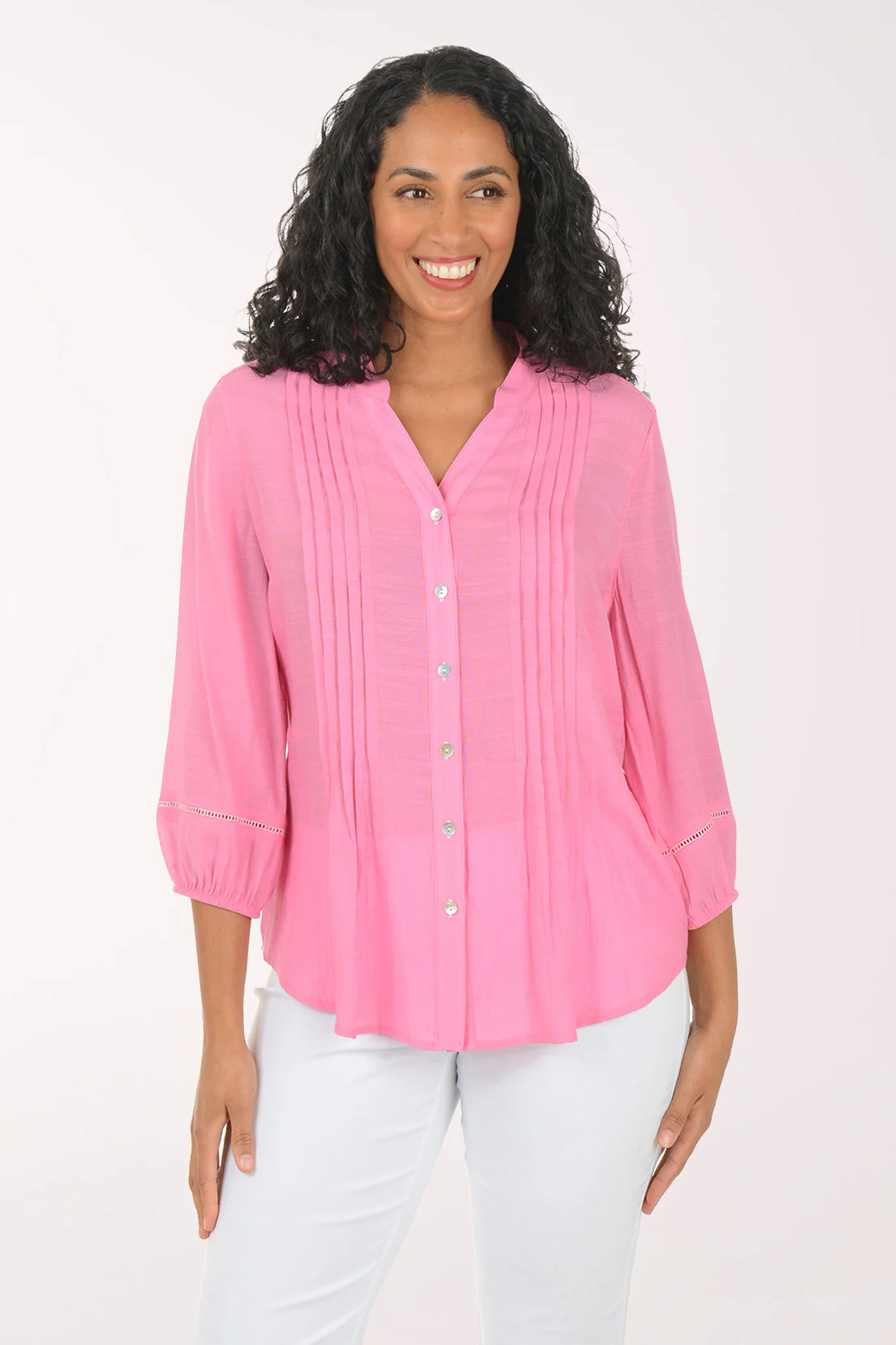 Puffed Sleeve Pleated Shirt - Image 7