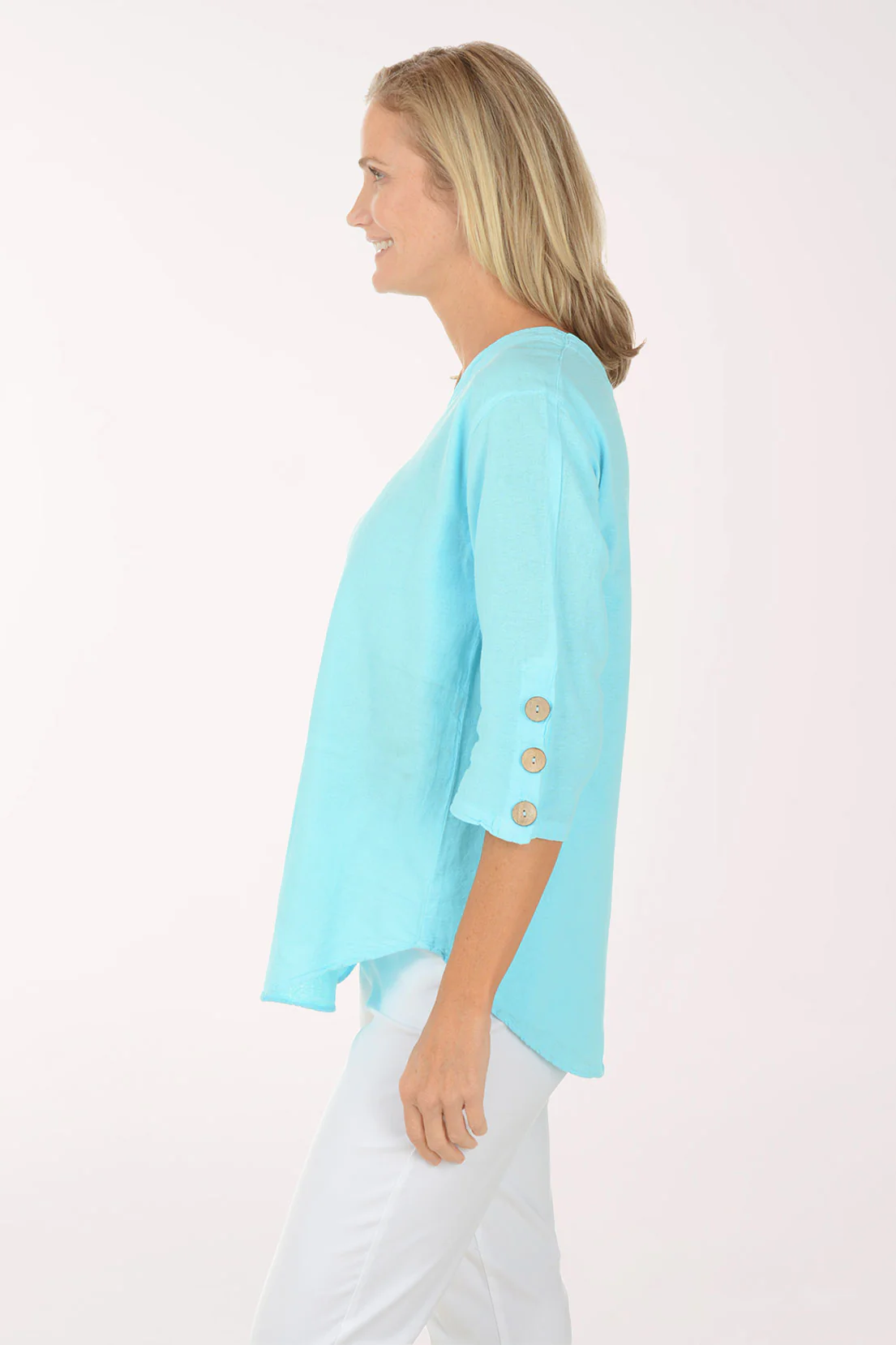 Triple Button Sleeve Crinkle Top - Image 2