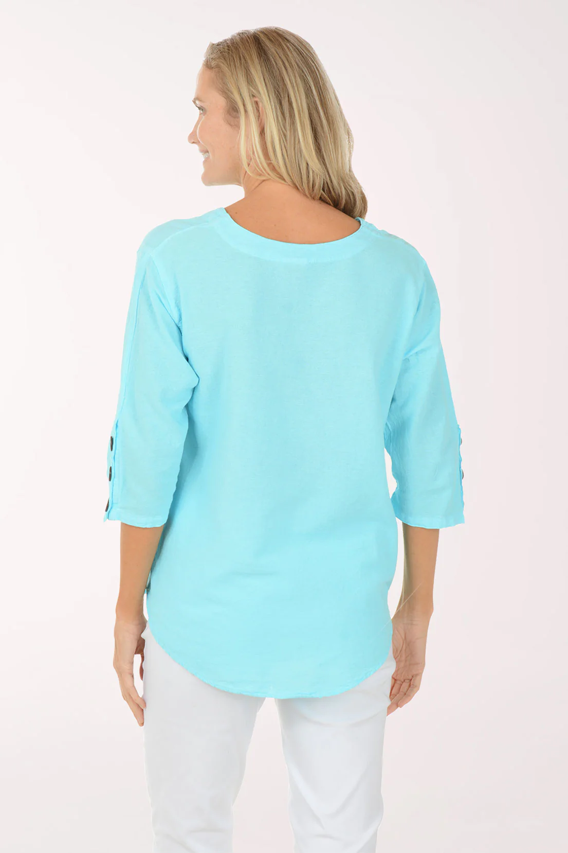 Triple Button Sleeve Crinkle Top - Image 3