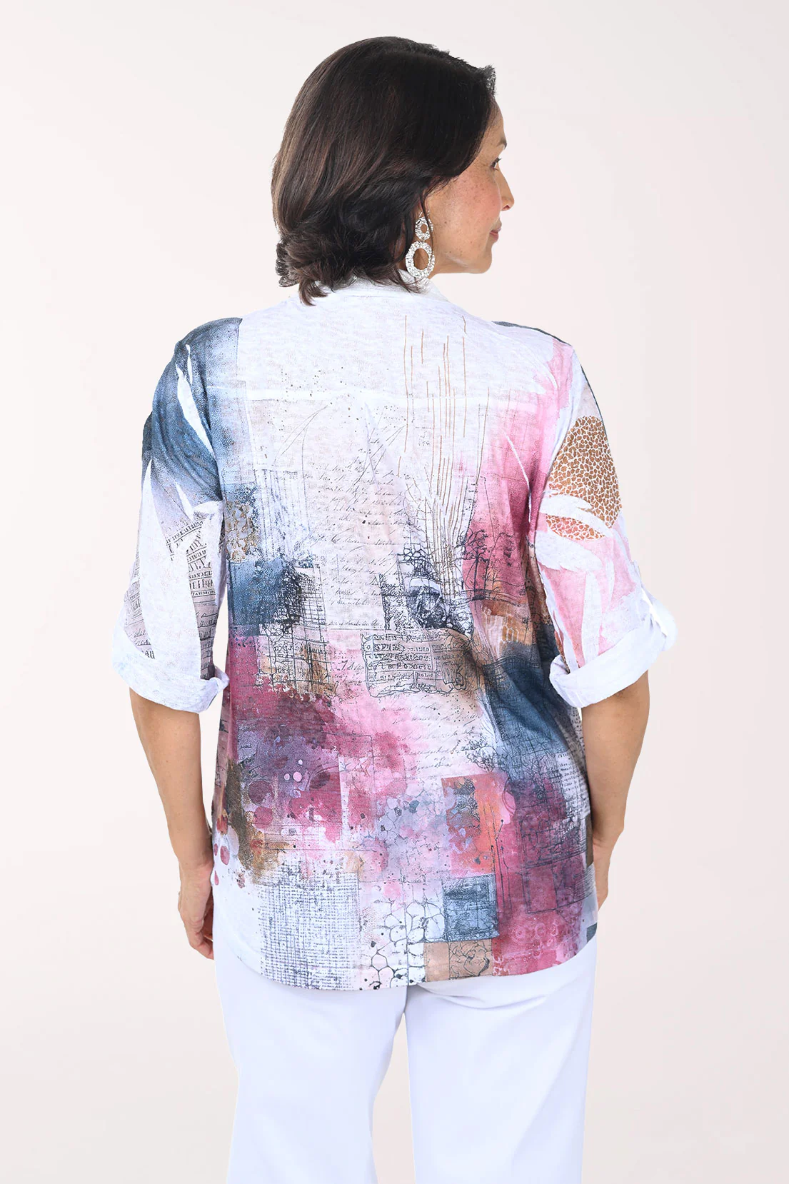 Burgundy Wine Roll Sleeve Top - Image 4