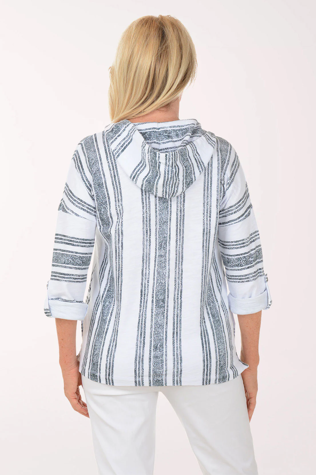 Shadow Stripe Cotton French Terry Hoodie - Image 3