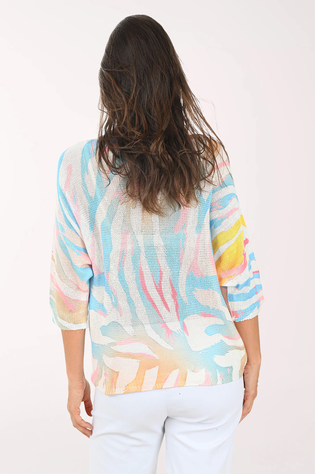 Golden Rainbow Zebra Dolman Sleeve Sweater - Image 3