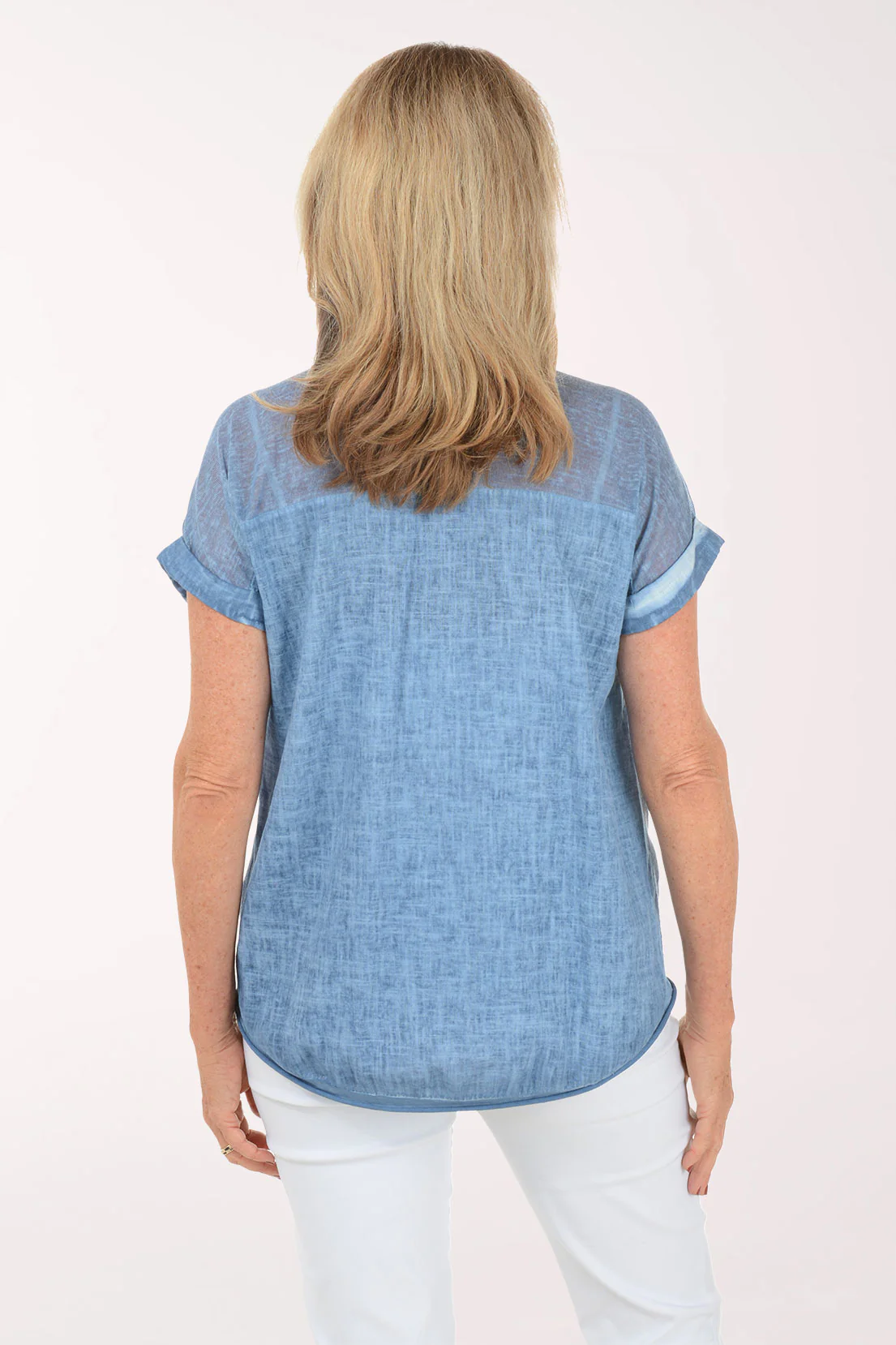 V-Neck 100% Linen Tee - Image 3