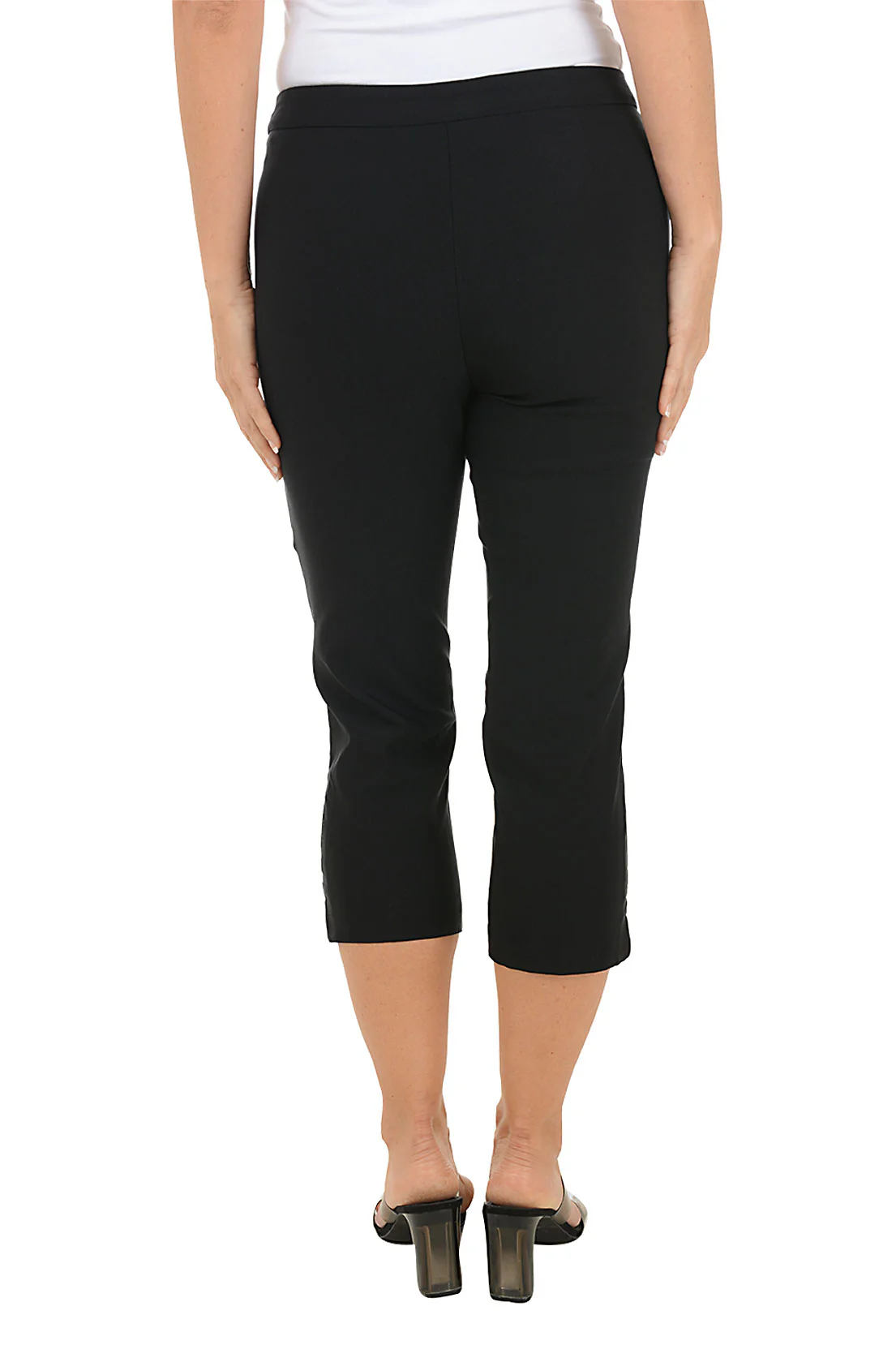 Petite Double Button Hem Capri Pant - Image 3
