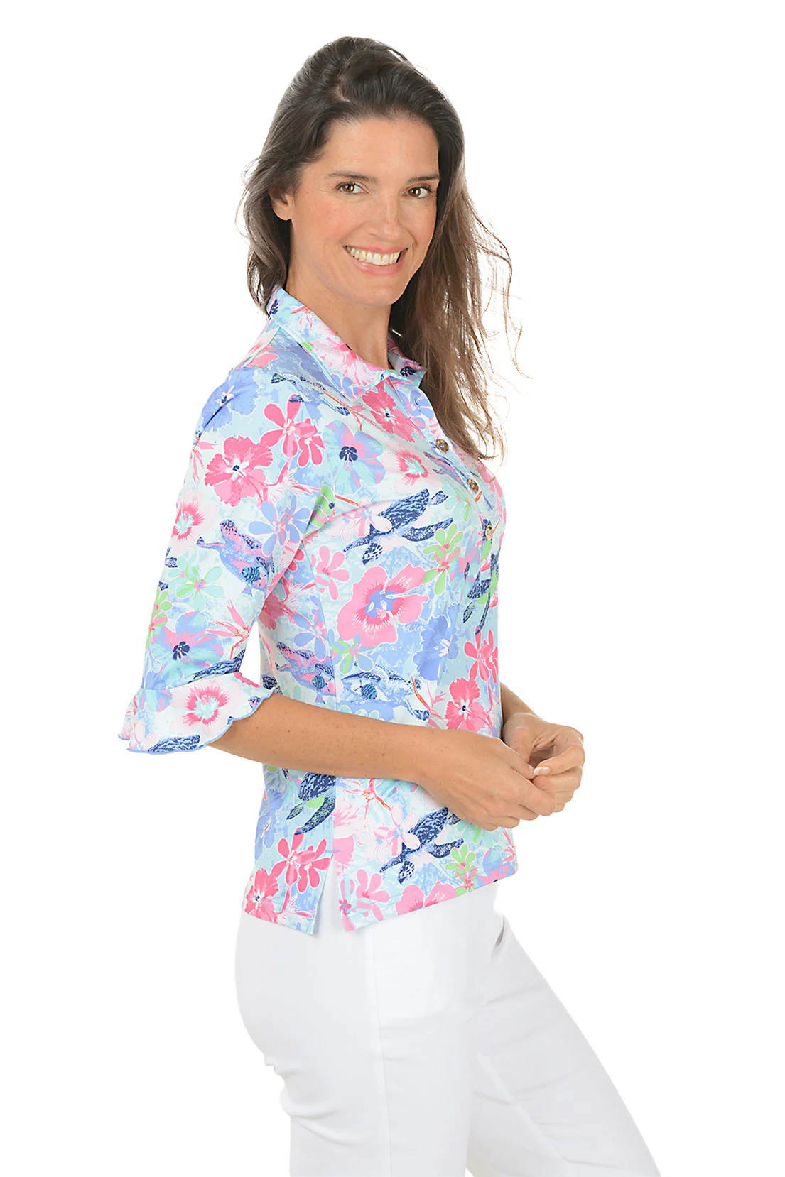 Talula Turtle Mira 3/4 Ruffled Sleeve Top - Image 2