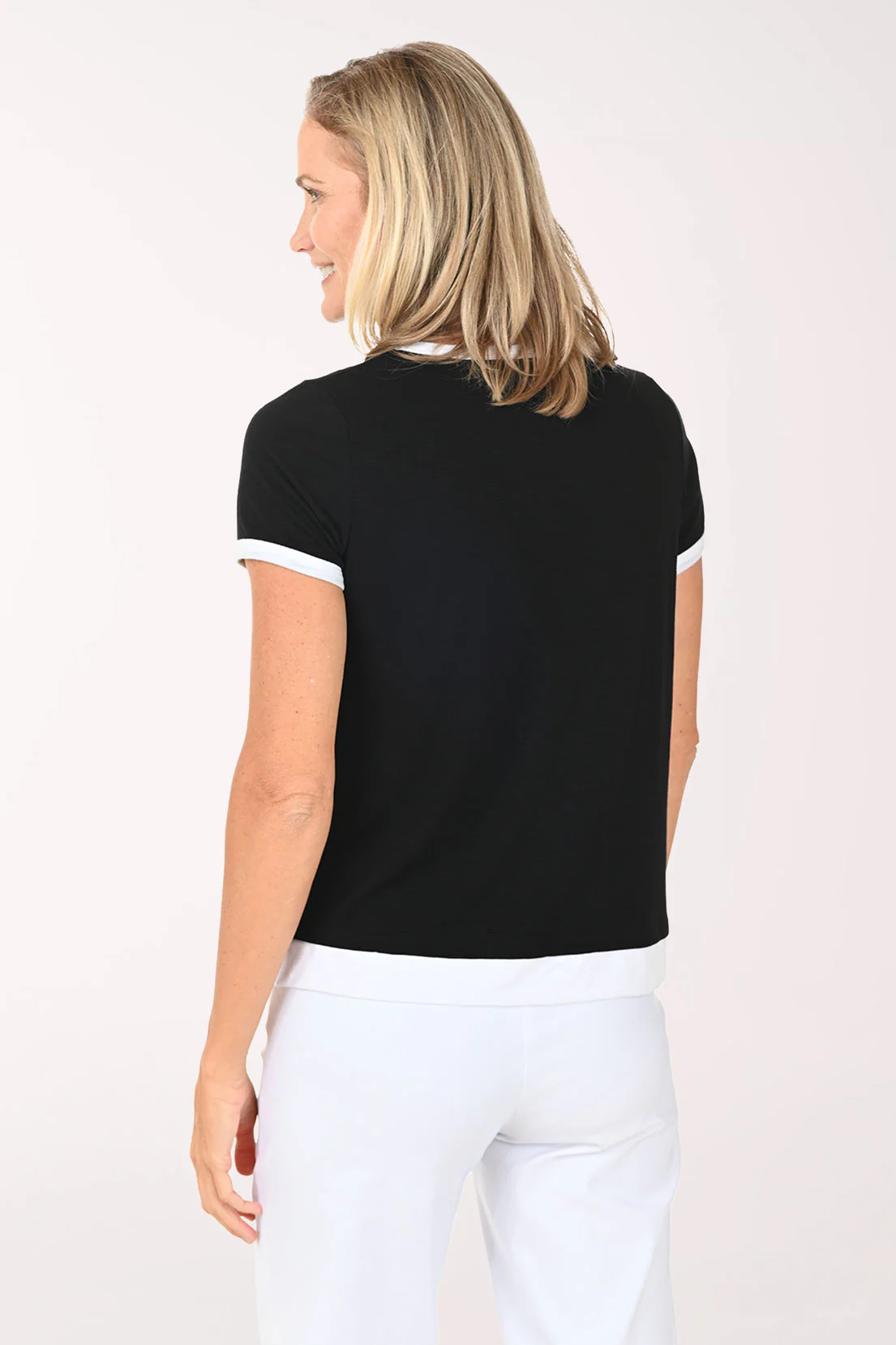 Solid Slub Knit Ringer Tee - Image 3